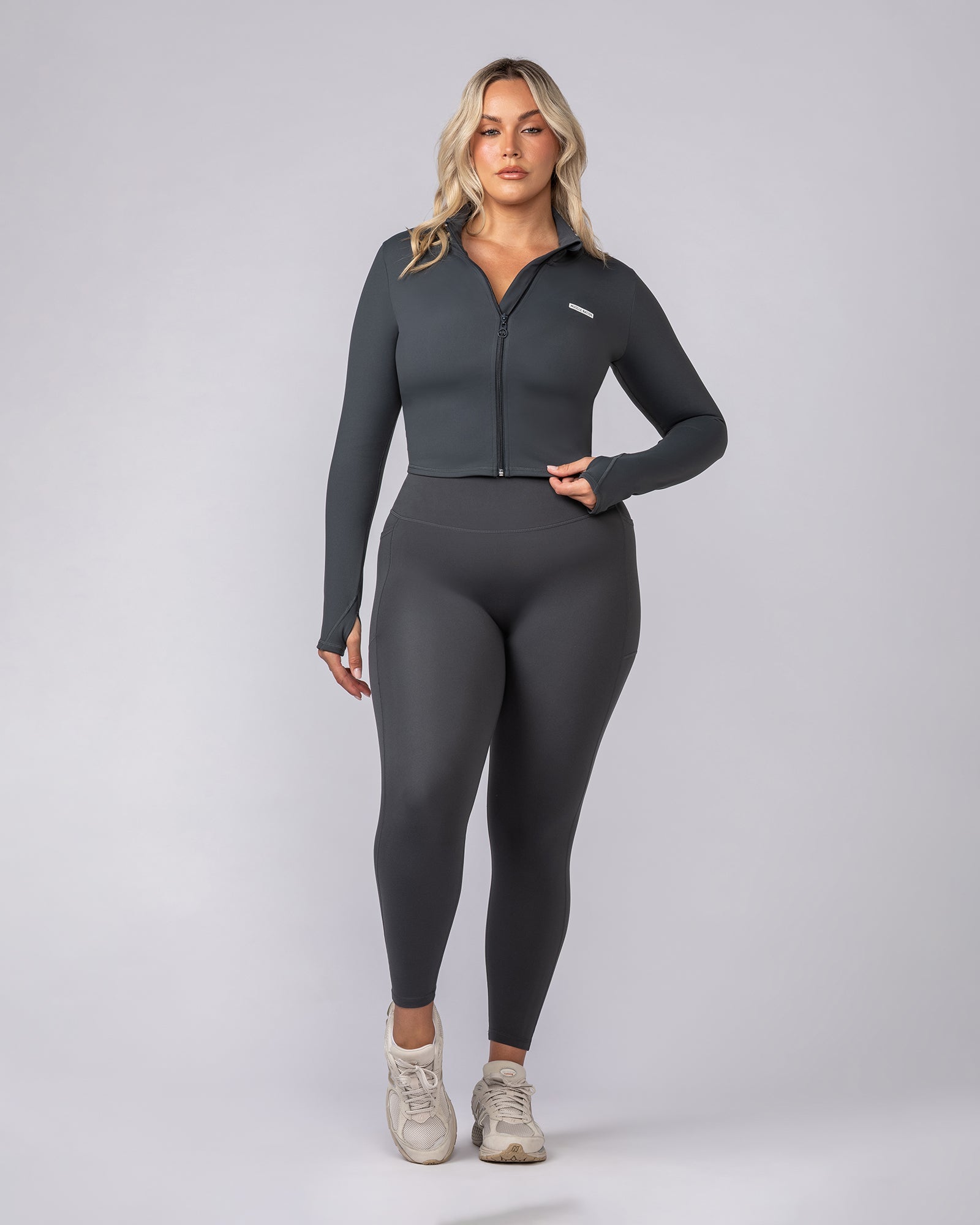 Favourite Cropped Zip Through - Granite-Jackets-XXS-062516GRNT-XXS-MNAPPRL43172-6-Muscle Nation