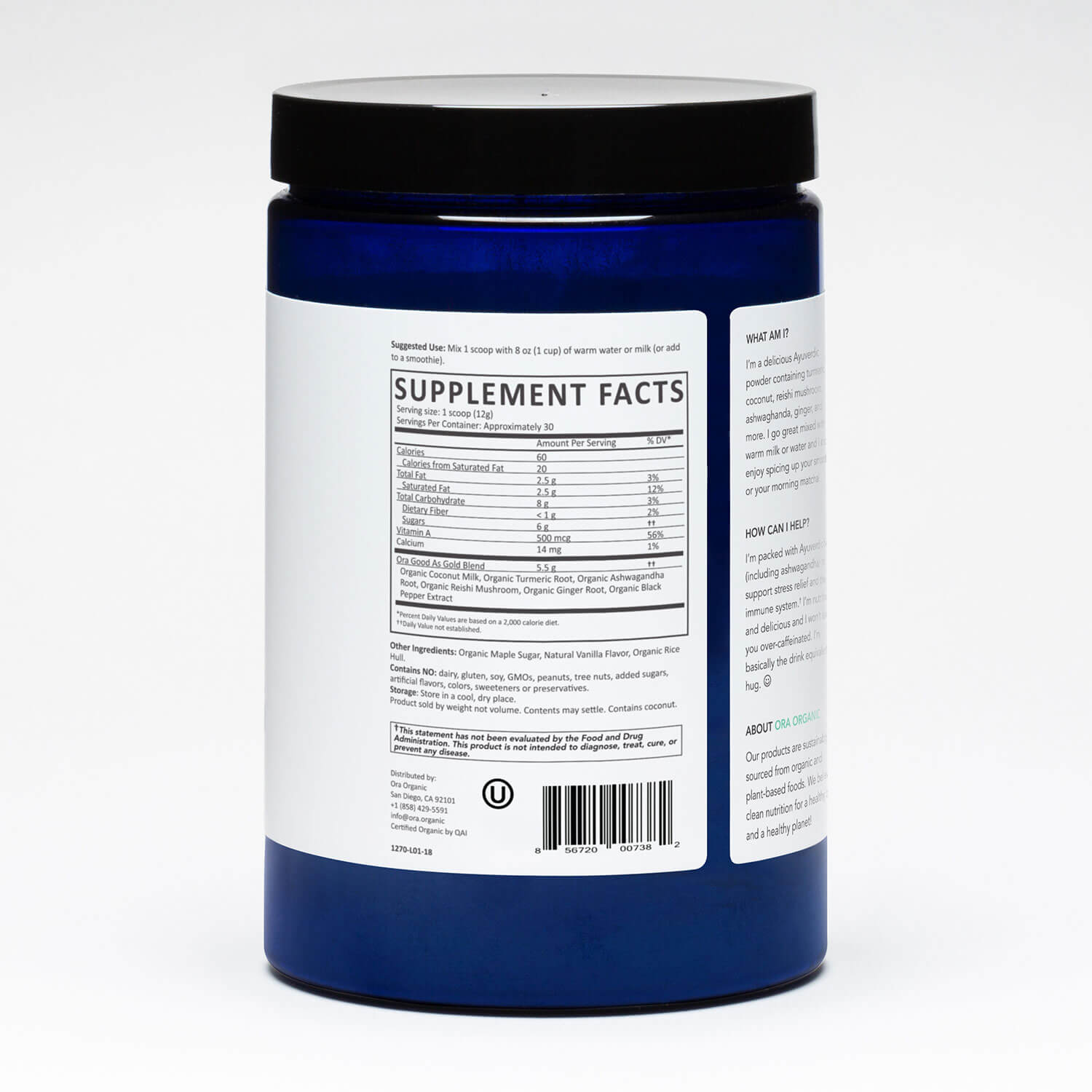 Golden Milk Supplement Facts supplement-facts turmeric_30