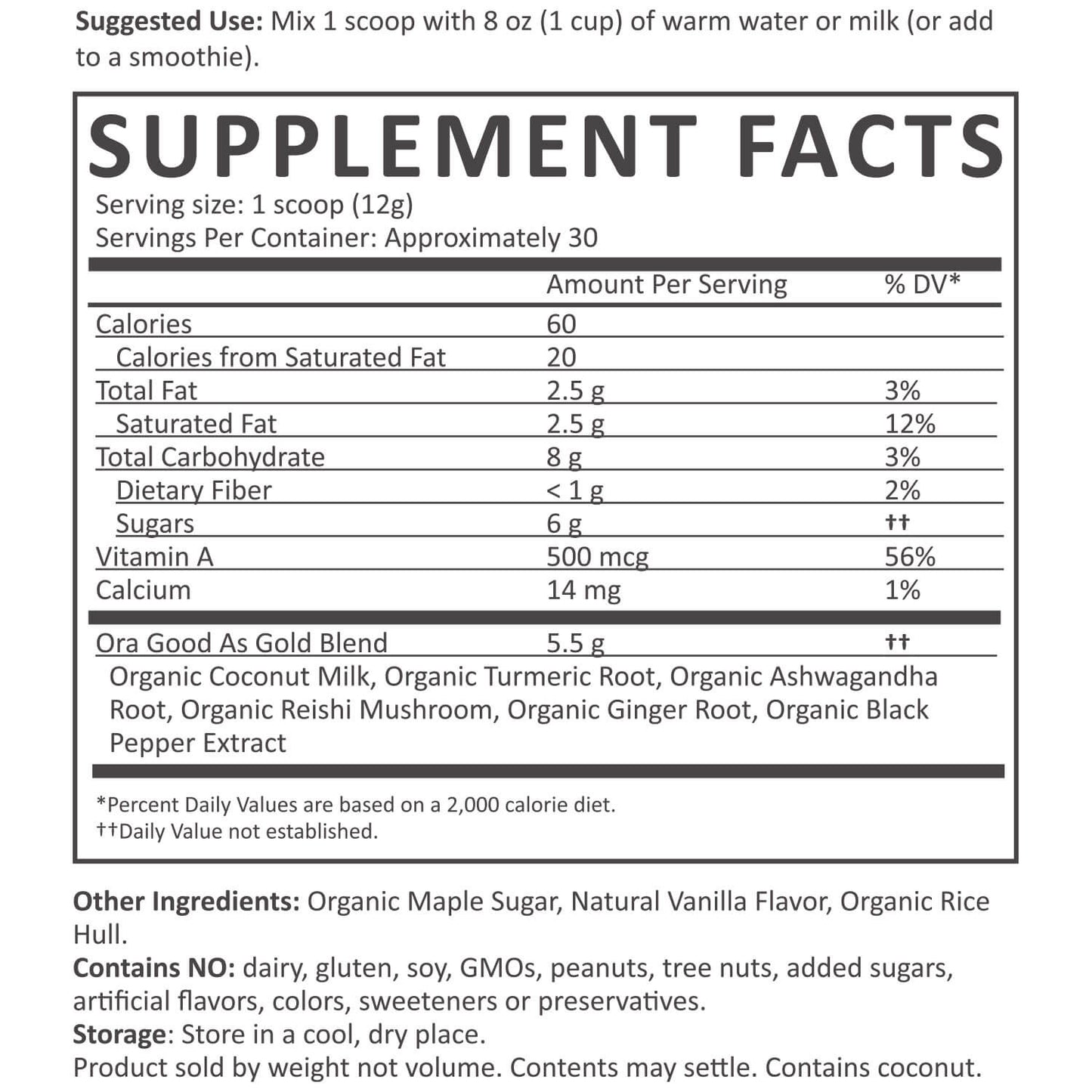 Golden Milk Nutrition Facts supplement-facts turmeric_30