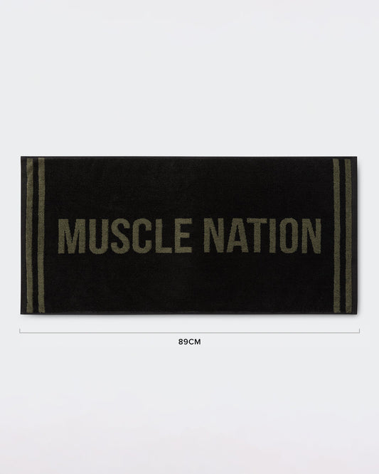 Sweat Towel - Black/Dark Khaki-Accessories-Black / Dark Khaki-ACC022564BLKDKHAK-ONE-MNAPPRL42430-1-Muscle Nation