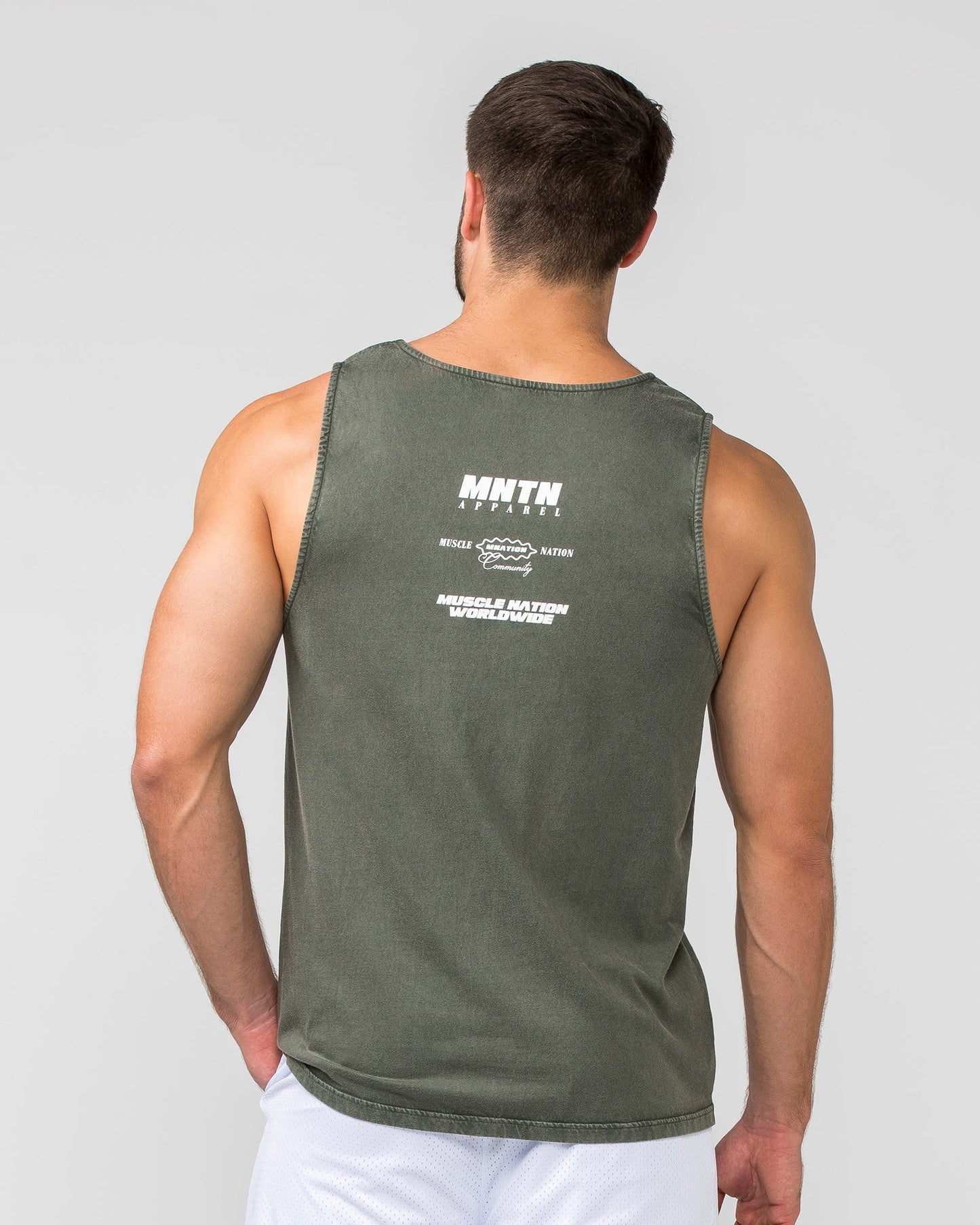 H-Back Represent Tank - Washed Dark Khaki-Singlets & Tanks-S-012408WHDRKH-S-MNAPPRL29287-5-Muscle Nation