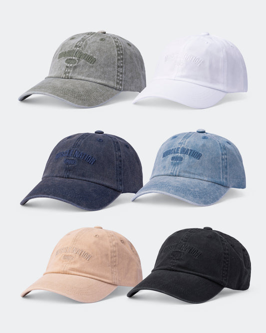 Distressed Dad Cap-Headwear-Washed Black-AC062254WSHBLK-ONE-MNAPPRL25351-1-Muscle Nation