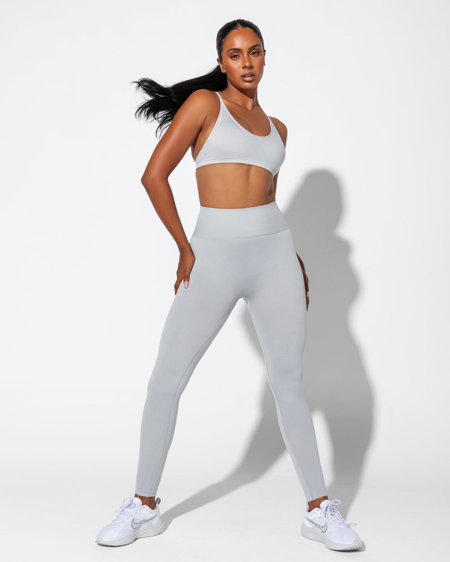 Seamless Full Length Leggings - Steel-Leggings-XS-032232STEEL-XS-MNAPPRL16898-1-Muscle Nation