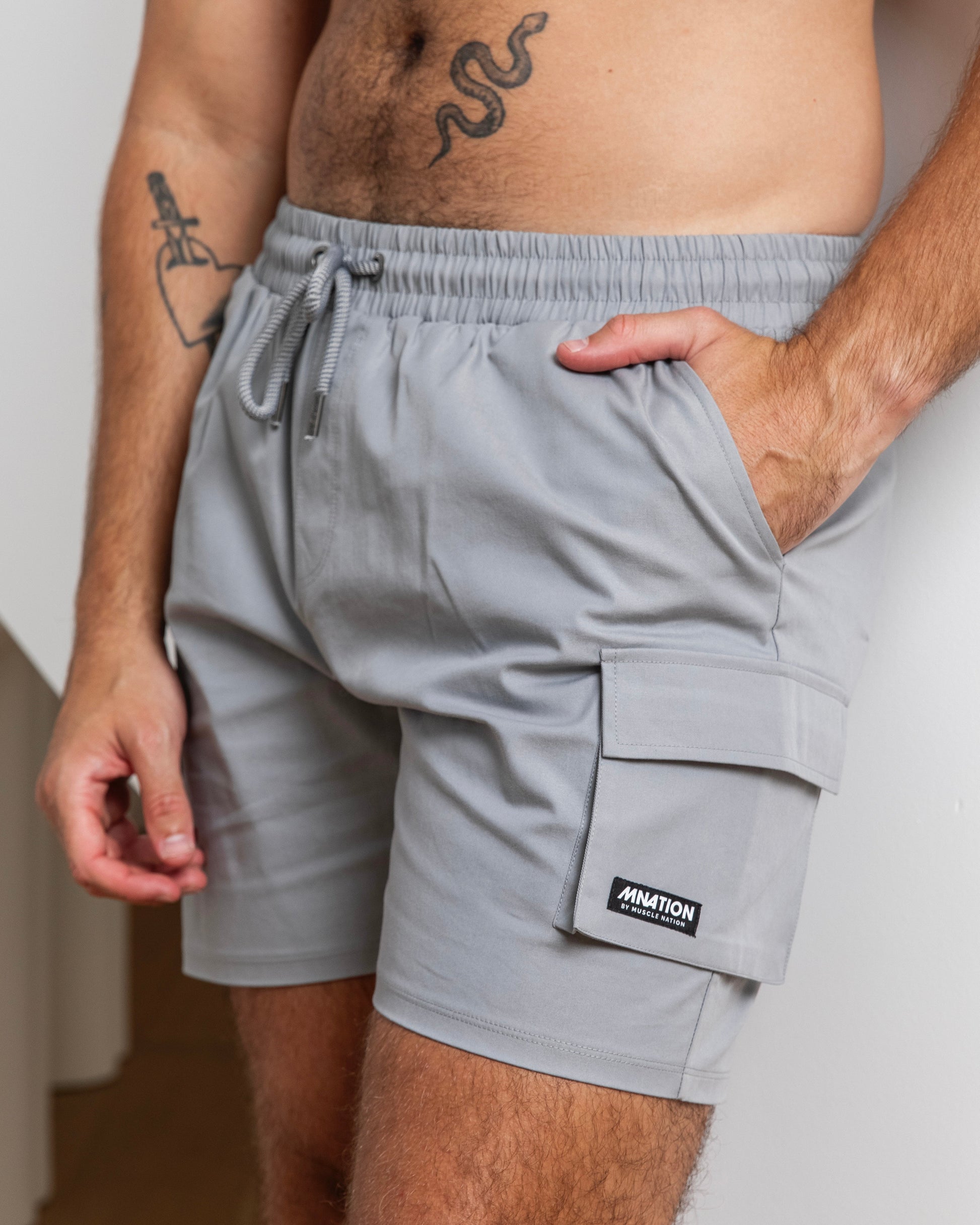 Daily Cargo 5" Shorts - Jet Grey-Shorts-S-042346JETGRY-S-MNAPPRL30882-1-Muscle Nation