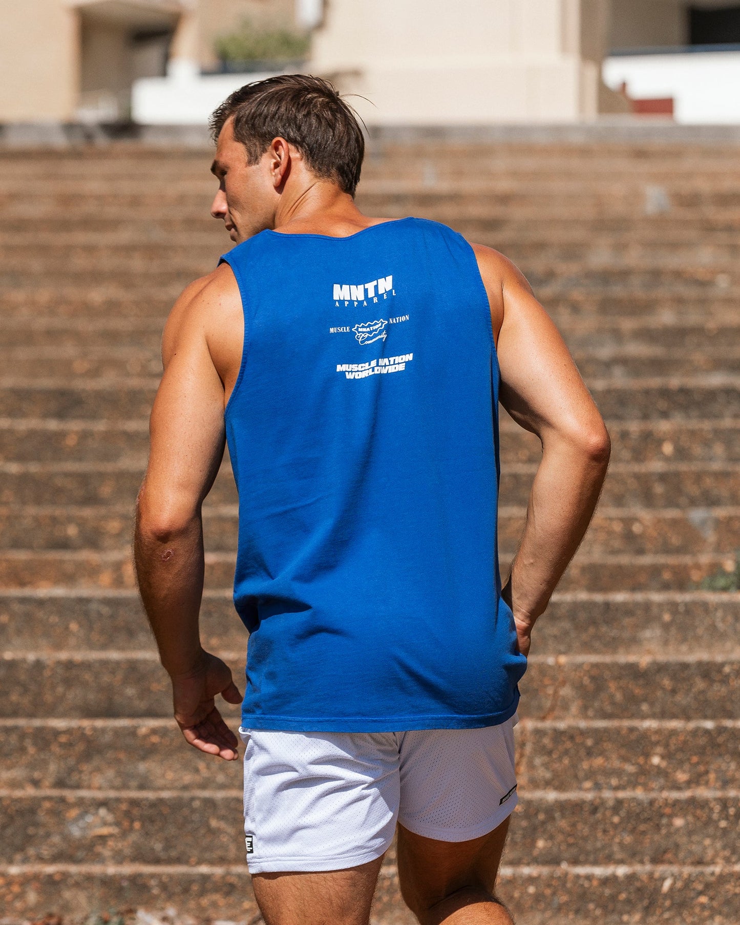 H-Back Represent Tank - Washed Bondi Blue-Singlets & Tanks-S-012408WSHBNBL-S-MNAPPRL29294-1-Muscle Nation