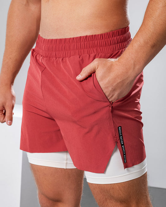 Replay 3" Shorts - Dusty Red-Shorts-S-052334DTSYRD-S-MNAPPRL25205-1-Muscle Nation