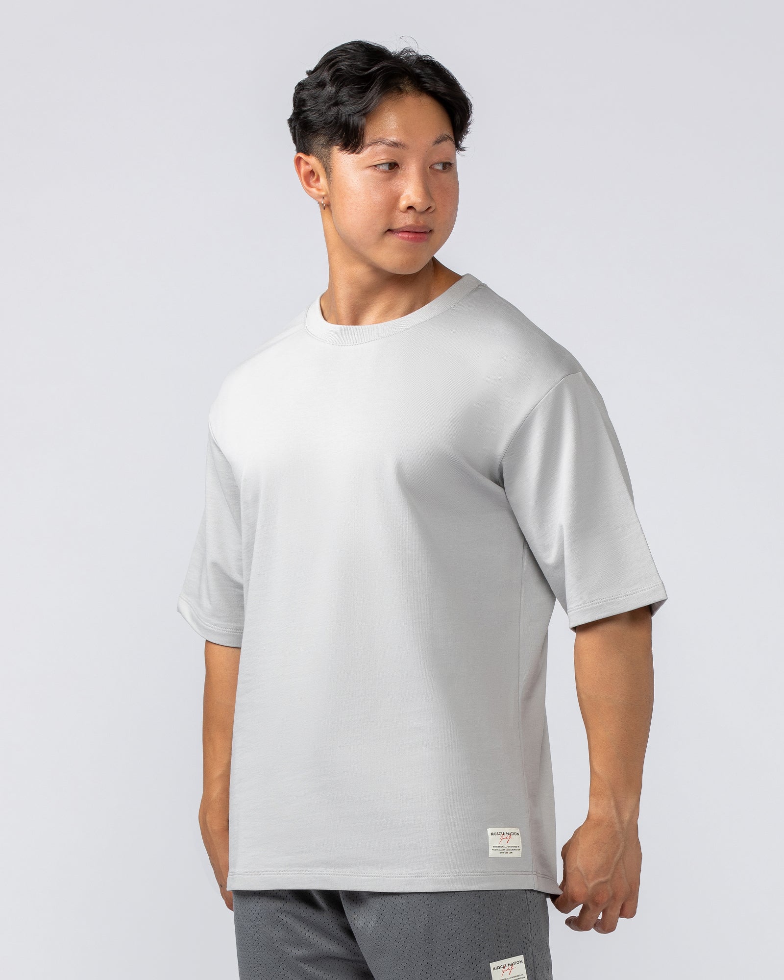 Lee Lem Boxy Loopback Tee - Ice Grey-T-Shirts-XS-022547ICEGREY-XS-MNAPPRL40926-2-Muscle Nation