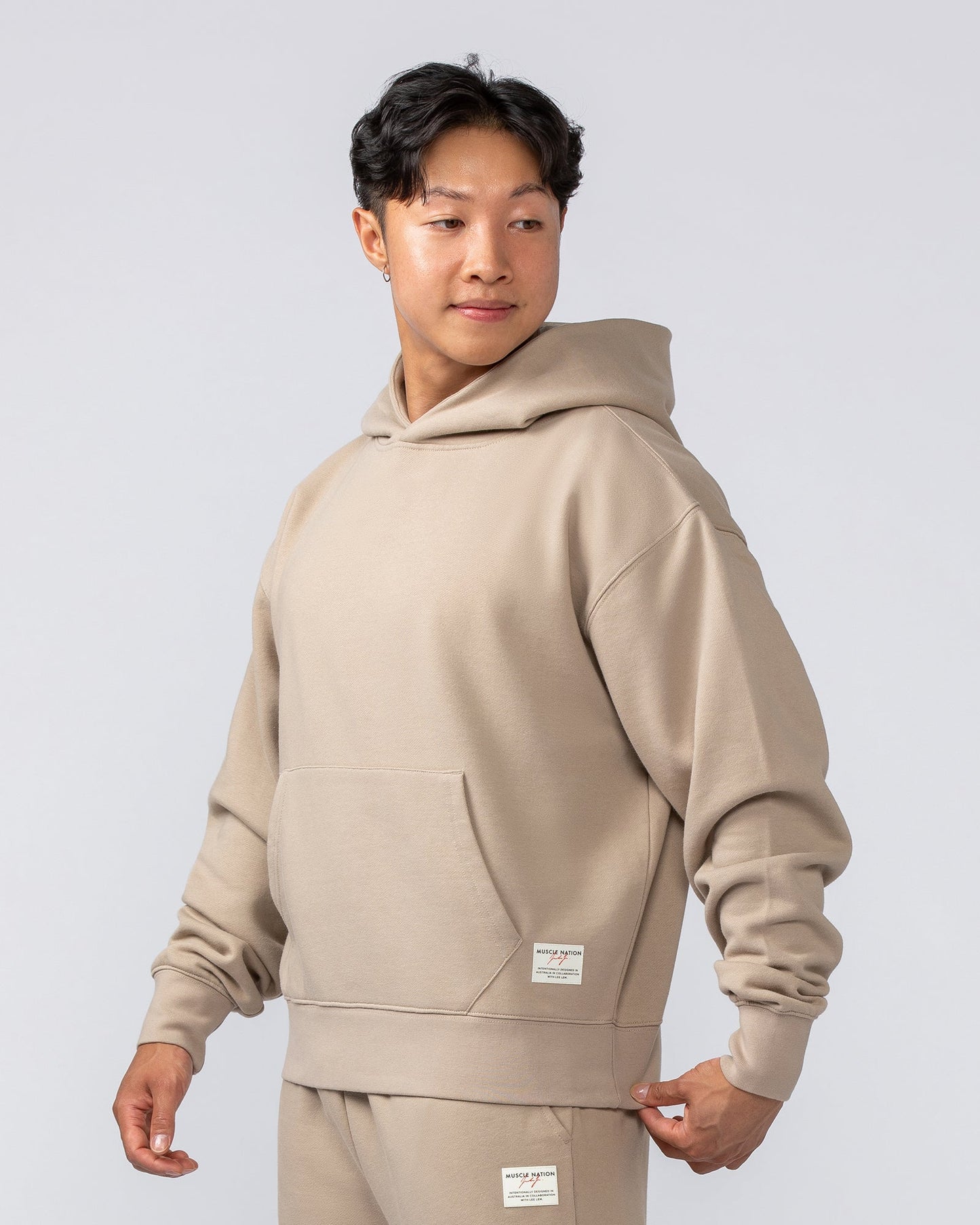 Lee Lem Cropped Hoodie - Washed Tuffet-Jumpers & Hoodies-XS-022545WSHTFFT-XS-MNAPPRL40950-2-Muscle Nation