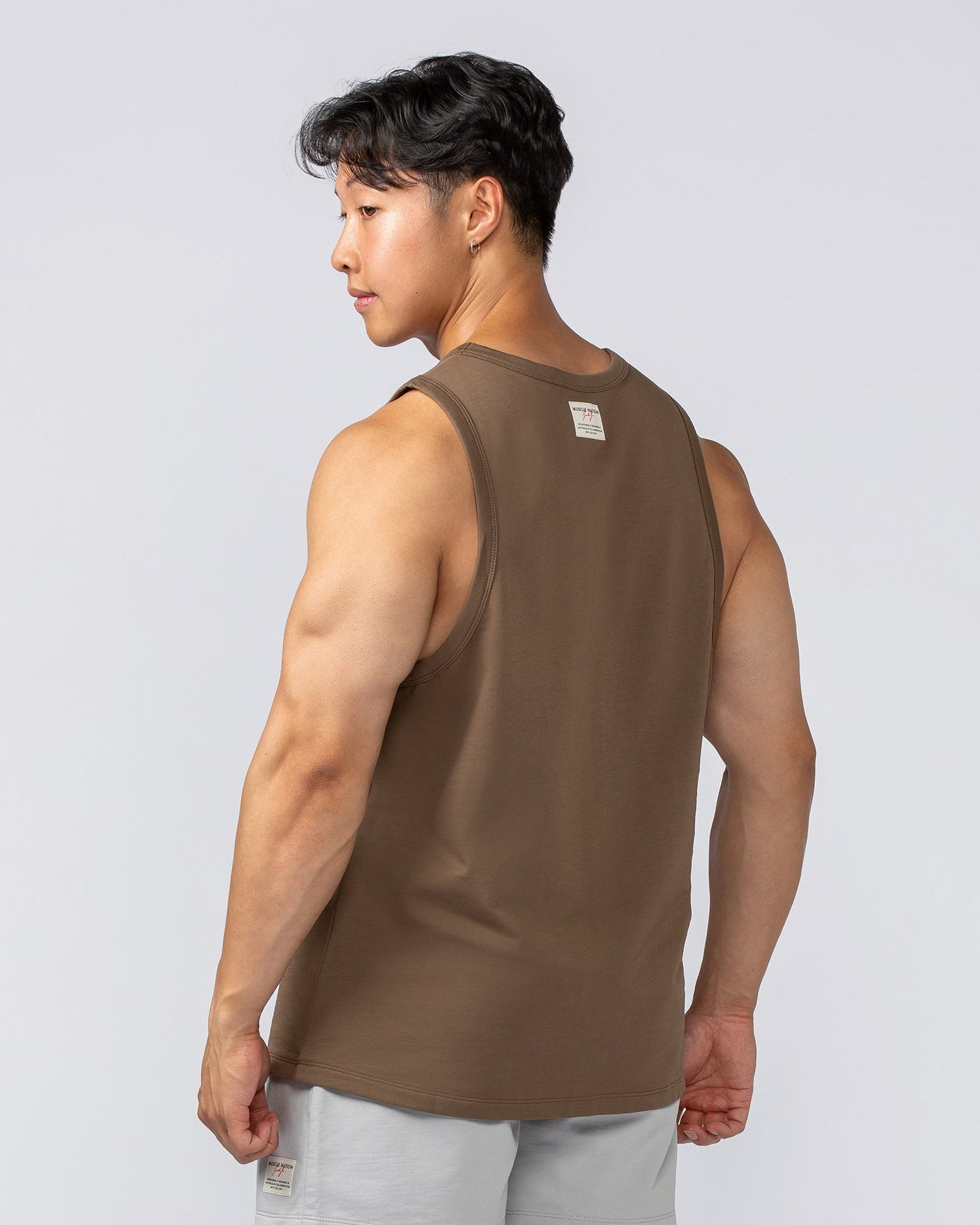 Lee Lem Loopback Tank - Hazelnut-Singlets & Tanks-S-022543HZLNT-S-MNAPPRL40912-3-Muscle Nation