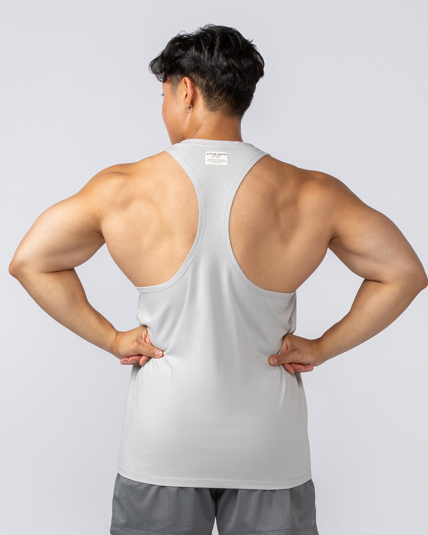 Lee Lem String Singlet - Ice Grey-Singlets & Tanks-S-022550ICEGREY-S-MNAPPRL40891-5-Muscle Nation