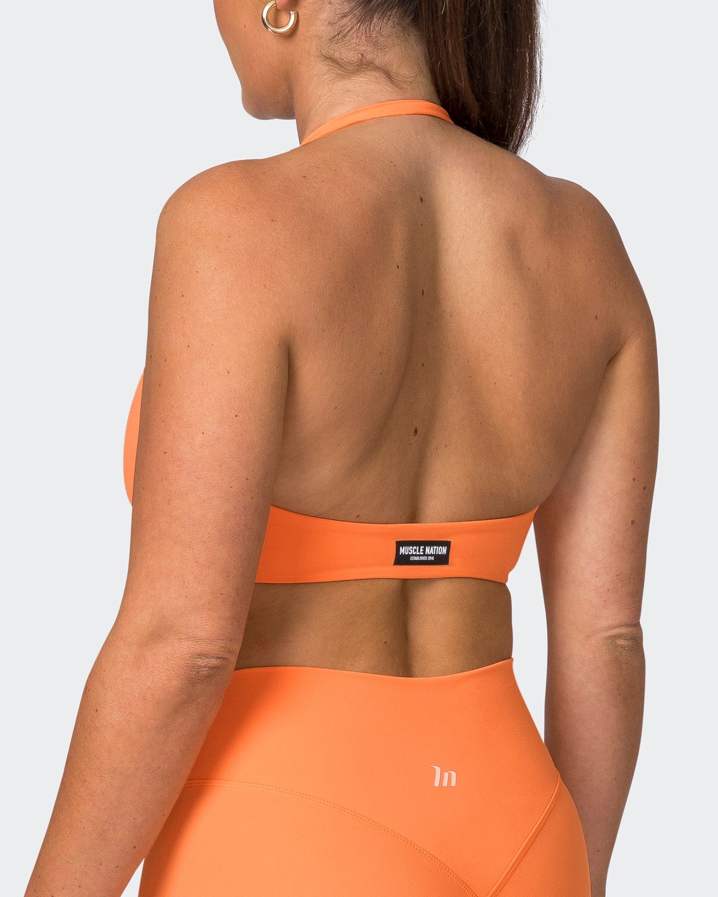 Hype Halter Bralette - Papaya-Bralettes-XS-072319PAPAYA-XS-MNAPPRL25713-6-Muscle Nation