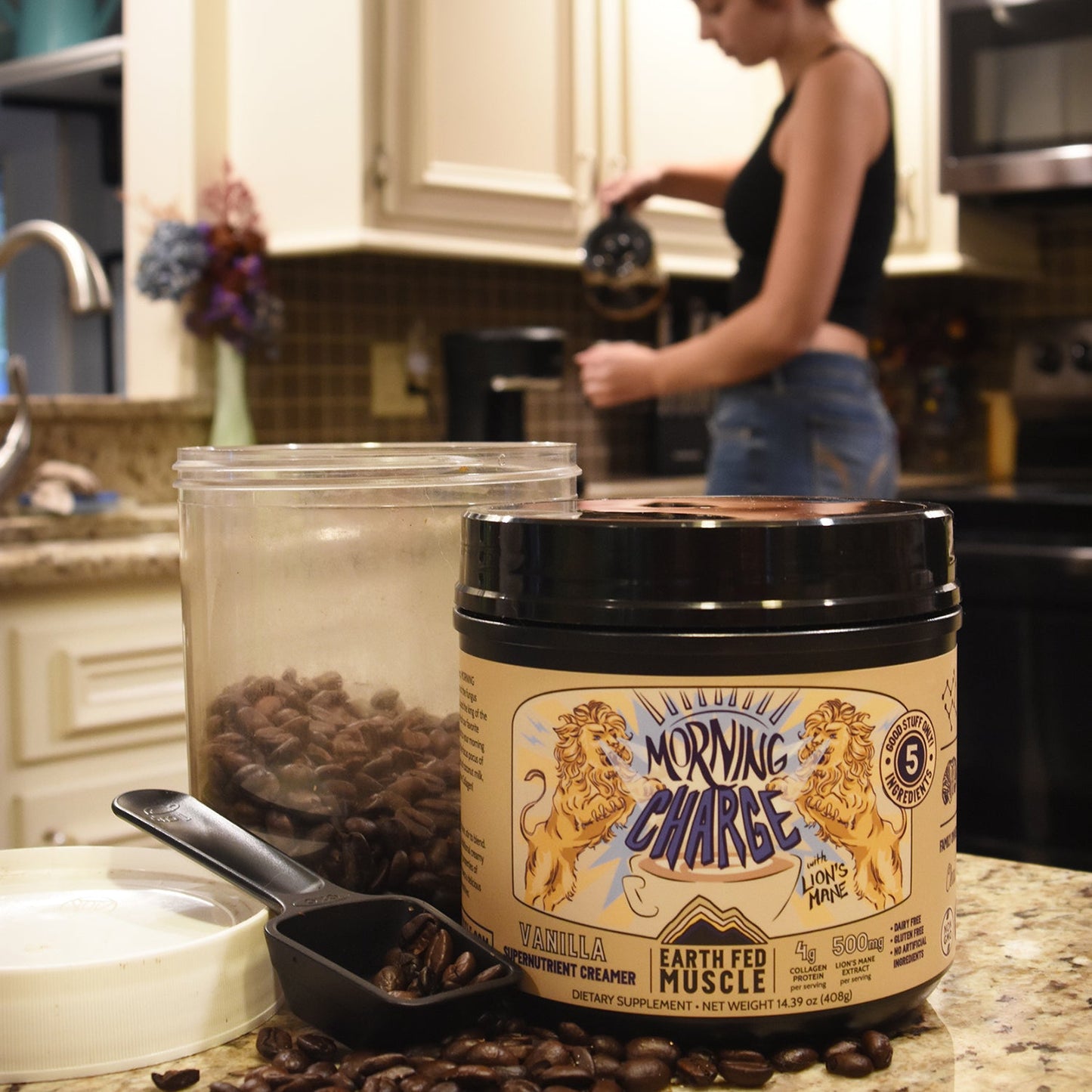Morning Charge Vanilla Supernutrient Creamer with LionĄŻs Mane