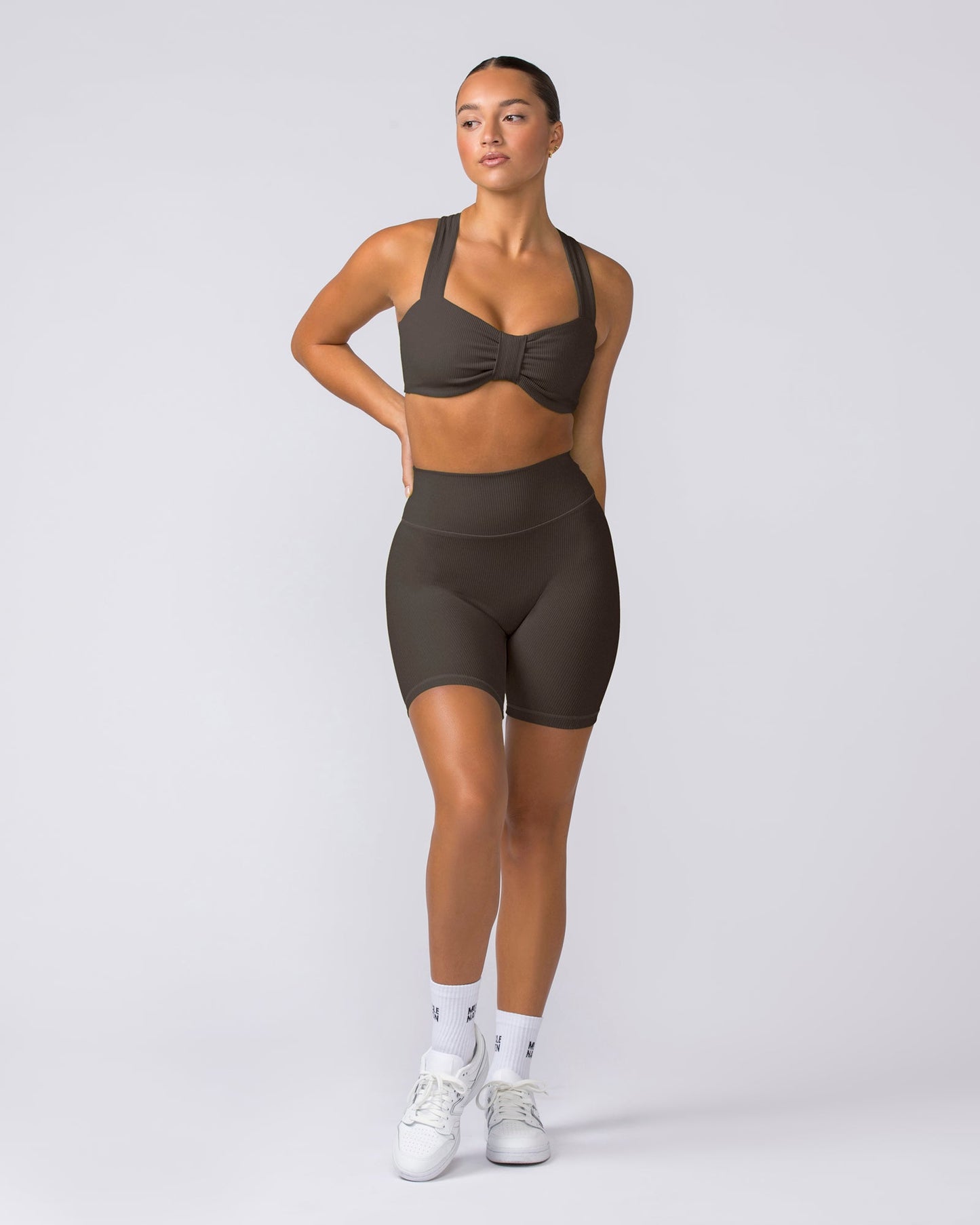 Lush Rib Bralette - Deep Brown-Bralettes-XS-062417DEPBRN-XS-MNAPPRL31574-6-Muscle Nation
