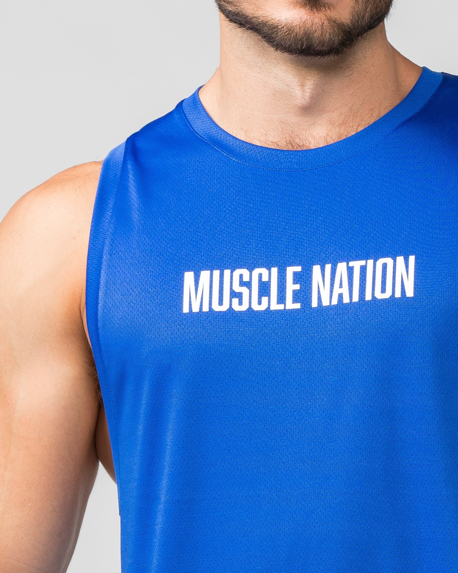 Burly Training Tank - Bondi Blue-Singlets & Tanks-S-012409BONDIBLU-S-MNAPPRL29156-5-Muscle Nation
