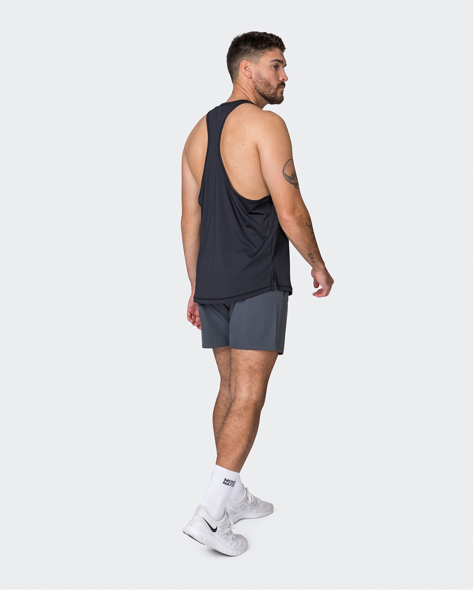 Mesh Y Back Singlet - Black-Singlets & Tanks-S-072344BLK-S-MNAPPRL25597-6-Muscle Nation