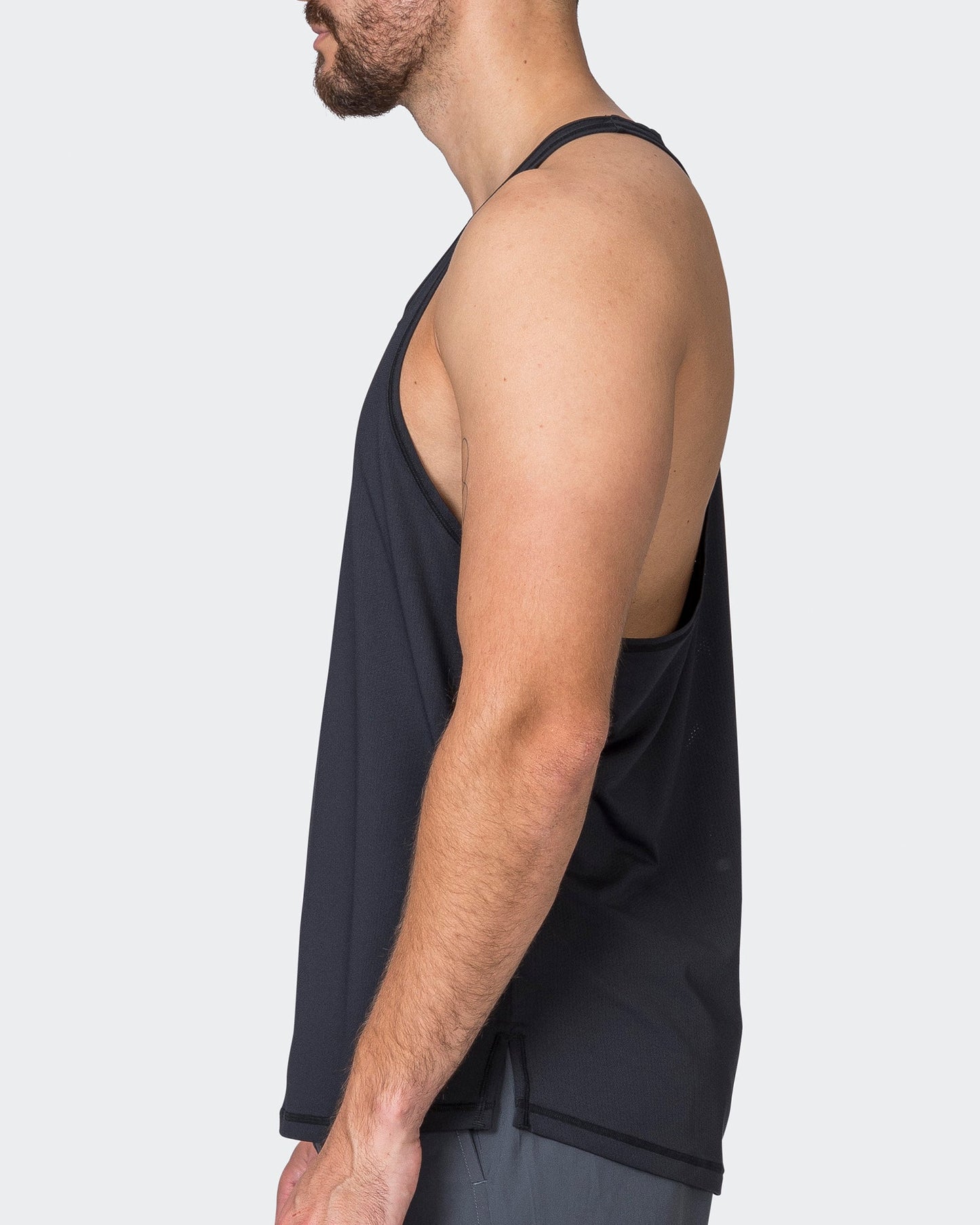 Mesh Y Back Singlet - Black-Singlets & Tanks-S-072344BLK-S-MNAPPRL25597-7-Muscle Nation