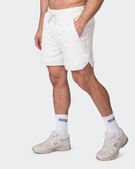 Mens 5" Basketball Shorts - Travertine-Shorts-S-072312TRAV-S-MNAPPRL25513-1-Muscle Nation