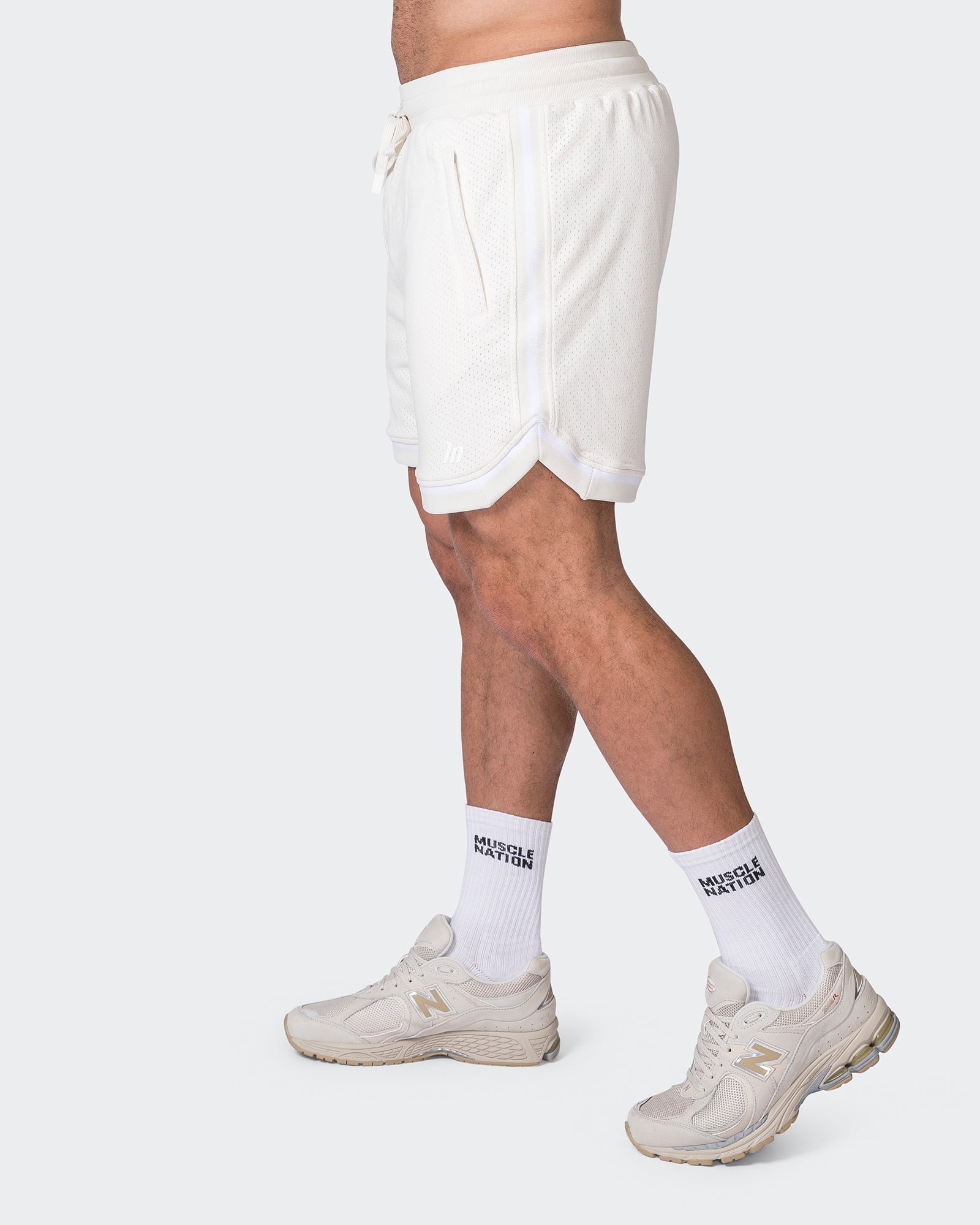 Mens 5" Basketball Shorts - Travertine-Shorts-S-072312TRAV-S-MNAPPRL25513-4-Muscle Nation