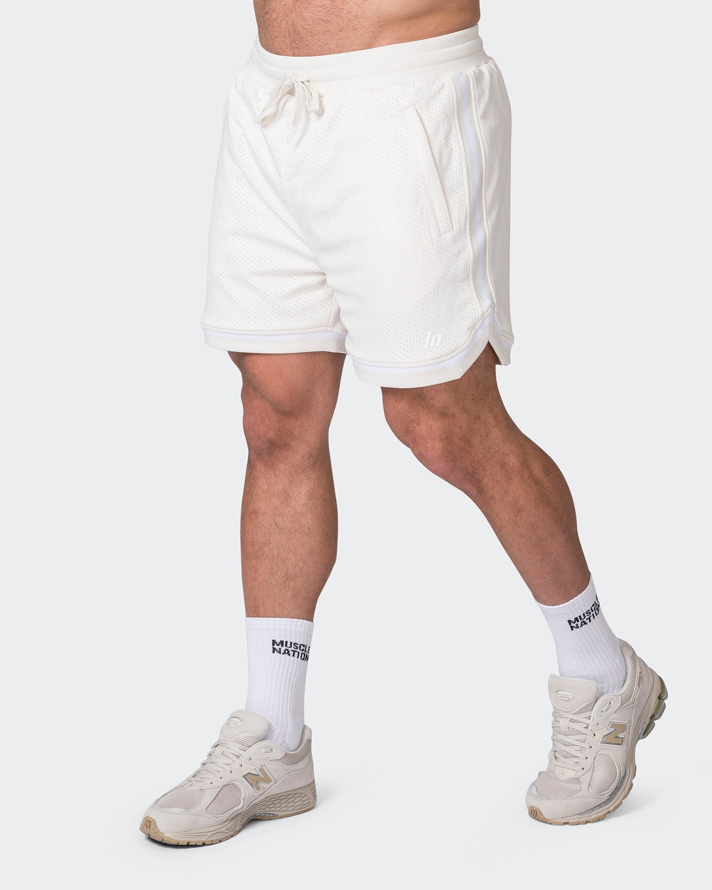 Mens 5" Basketball Shorts - Travertine-Shorts-S-072312TRAV-S-MNAPPRL25513-3-Muscle Nation