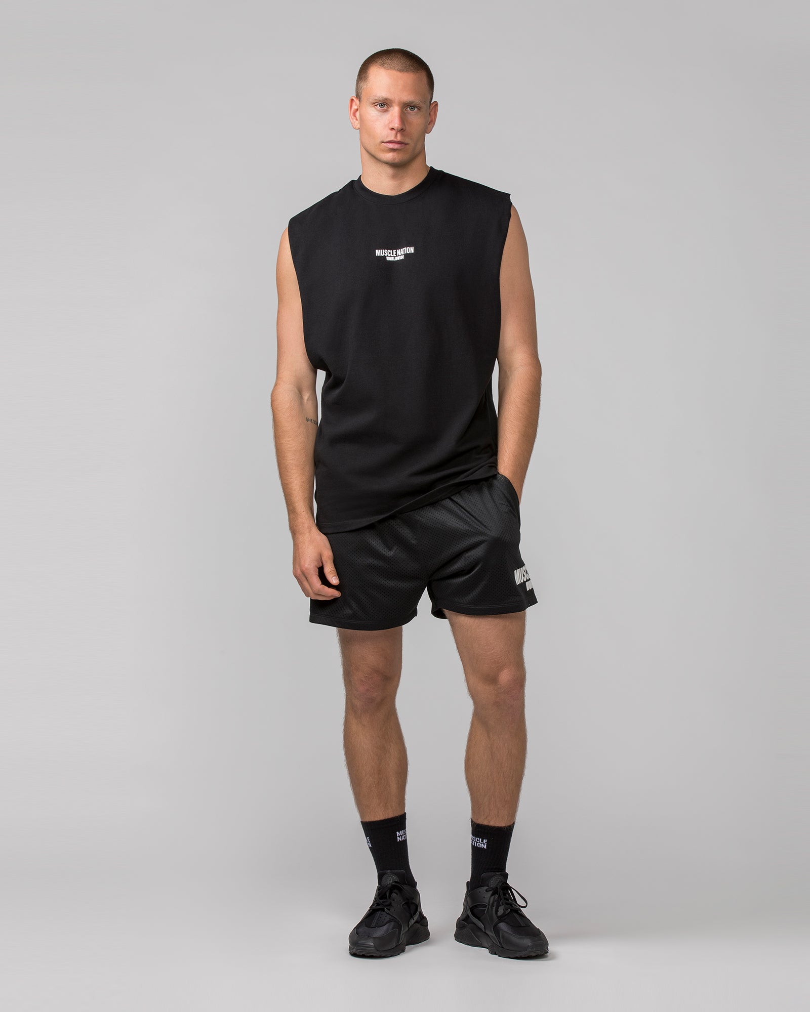 Worldwide Muscle Tank - Black-Singlets & Tanks-S-062402 BLK-S-MNAPPRL31737-6-Muscle Nation