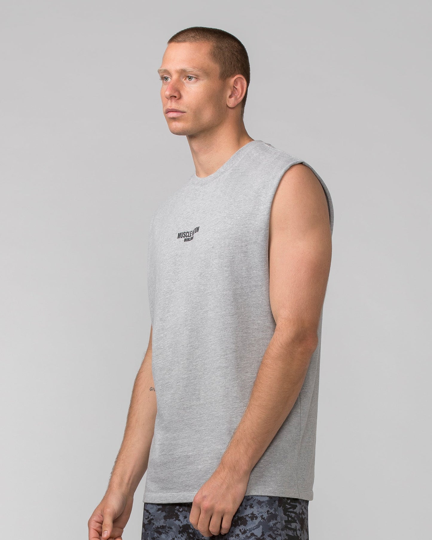 Worldwide Muscle Tank - Light Grey Marl-Singlets & Tanks-S-062402 LTGRYMRL-S-MNAPPRL31744-3-Muscle Nation