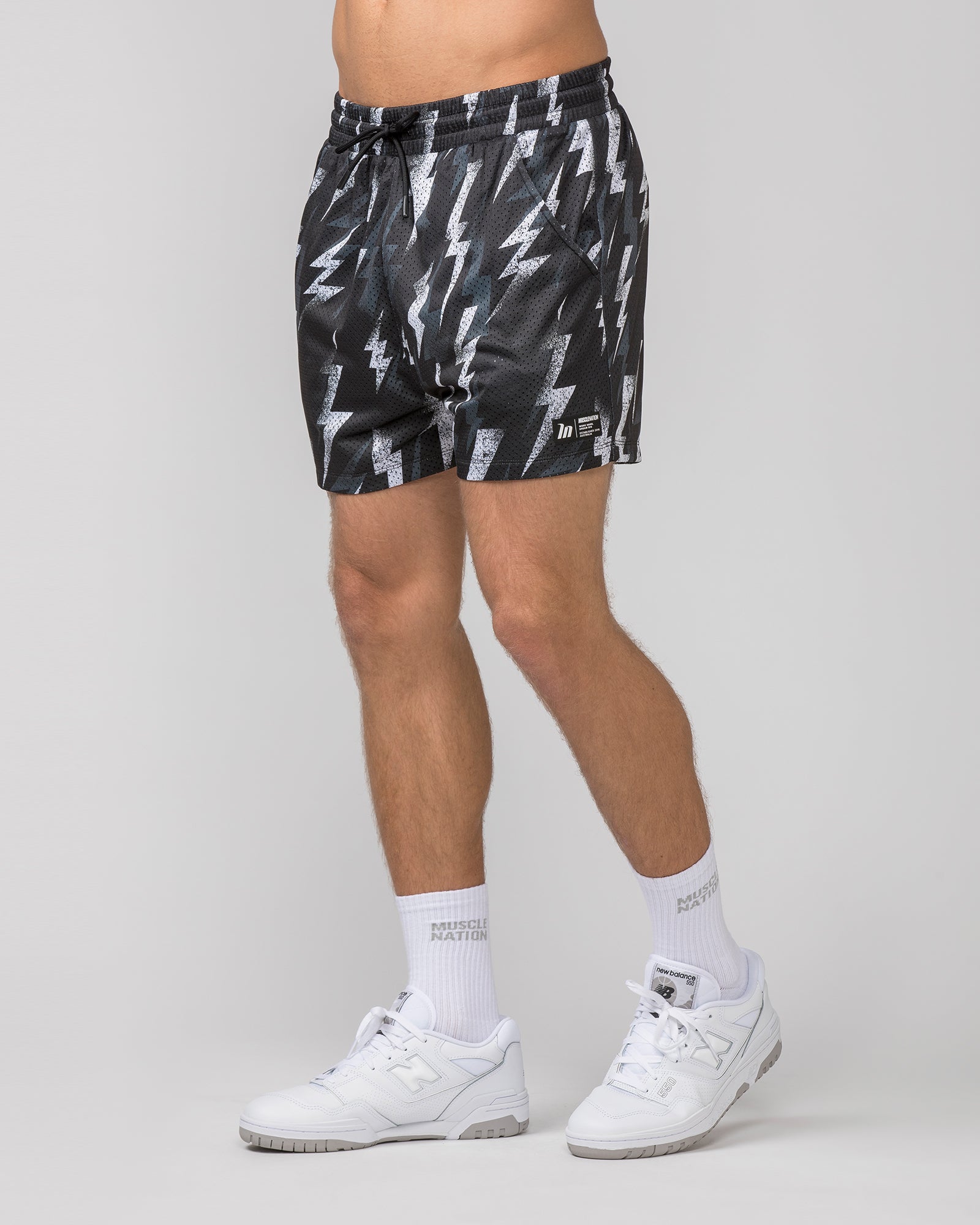 Lay Up 3.5" Shorts - Electric Bolt Print-Shorts-S-052419 ELBLTP-S-MNAPPRL30367-3-Muscle Nation