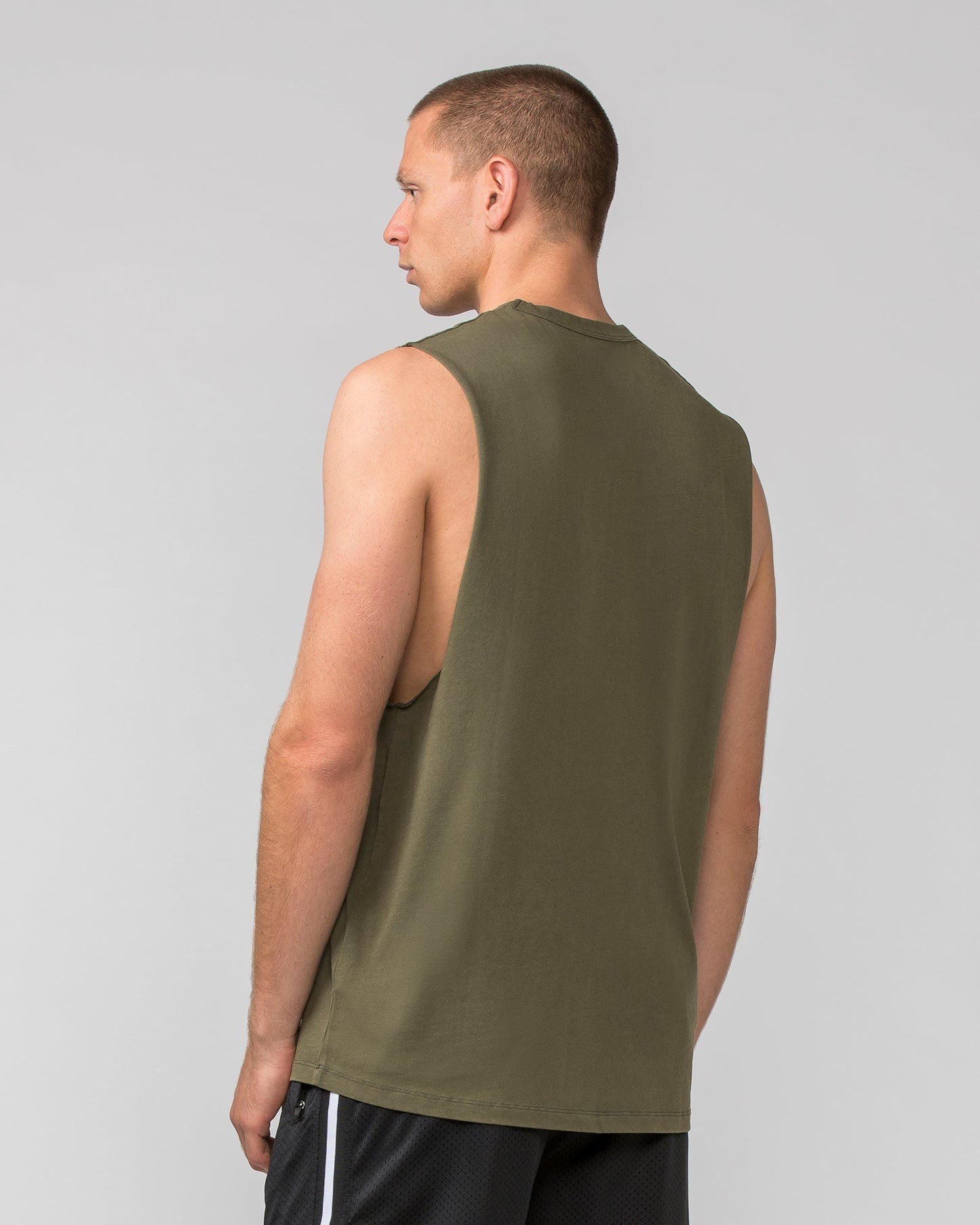 Ease Drop Arm Heavy Vintage Tank - Washed Dark Khaki-Singlets & Tanks-S-112255WHDRKH-S-MNAPPRL18584-4-Muscle Nation