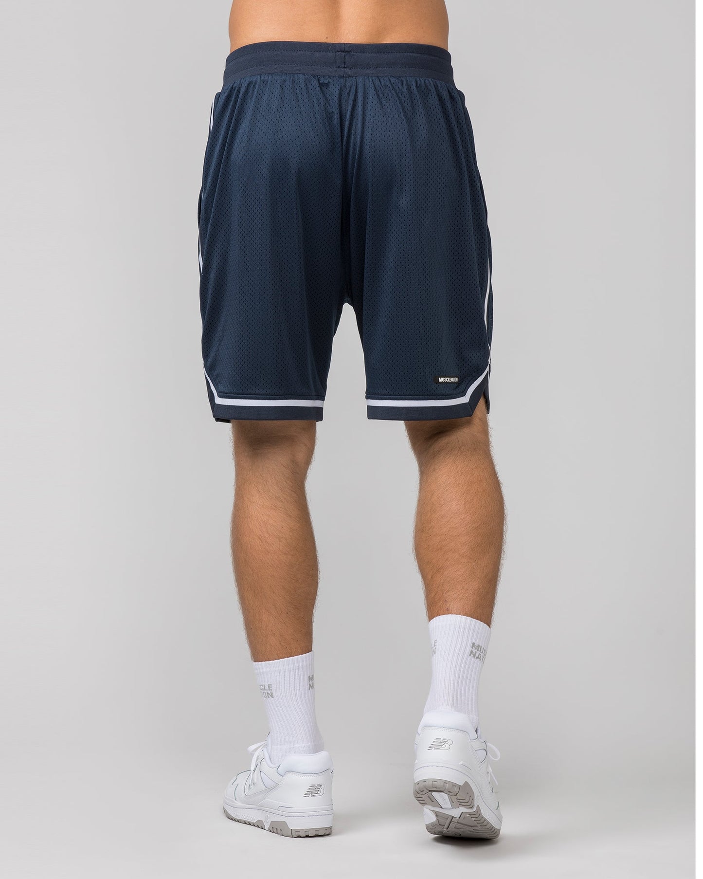 Mens 8" Basketball Shorts - Navy-Shorts-S-042366NAVY-S-MNAPPRL22417-5-Muscle Nation