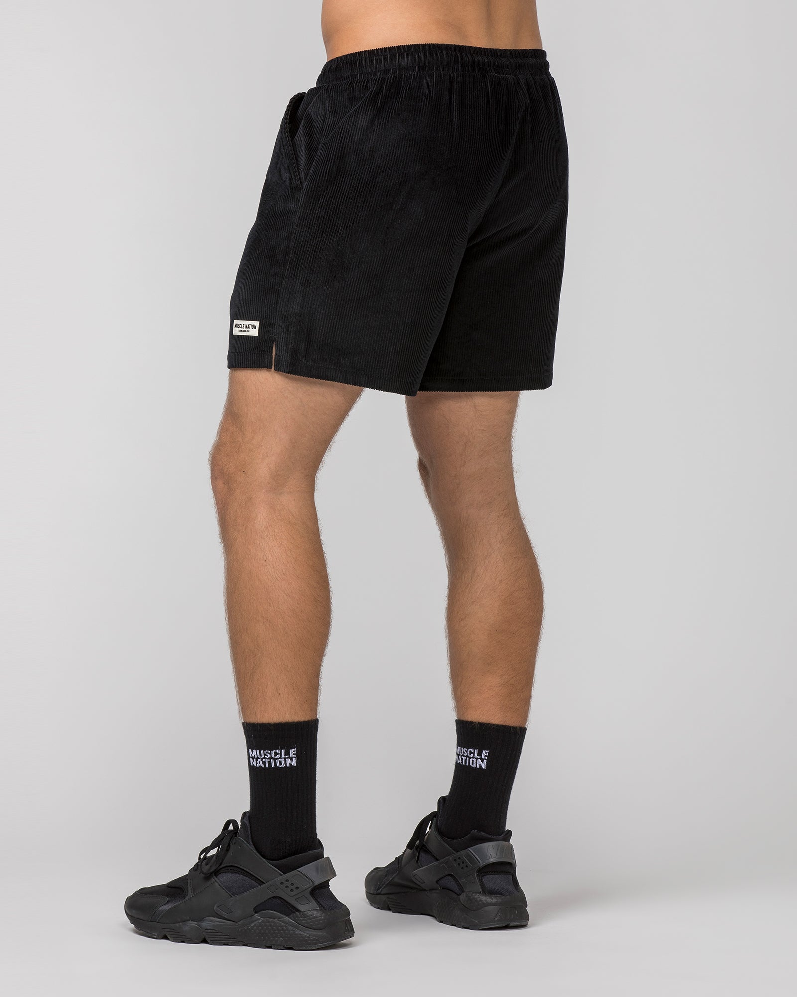Daily Corduroy 5" Shorts - Black-Shorts-S-042347BLK-S-MNAPPRL24175-4-Muscle Nation