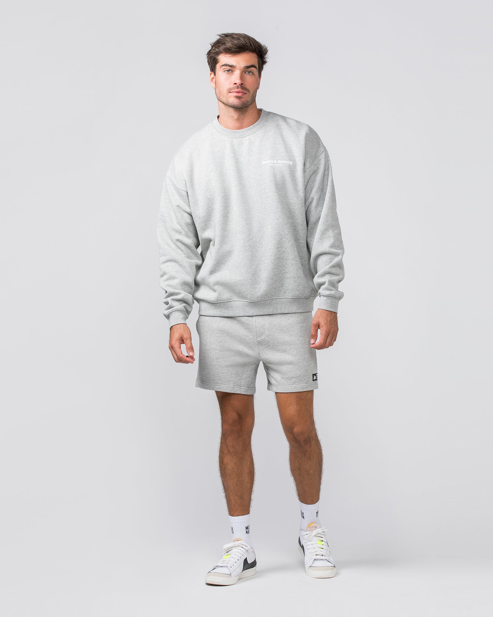 Sweat 5" Shorts - Grey Marl-Shorts-S-032444GRYMRL-S-MNAPPRL30641-5-Muscle Nation