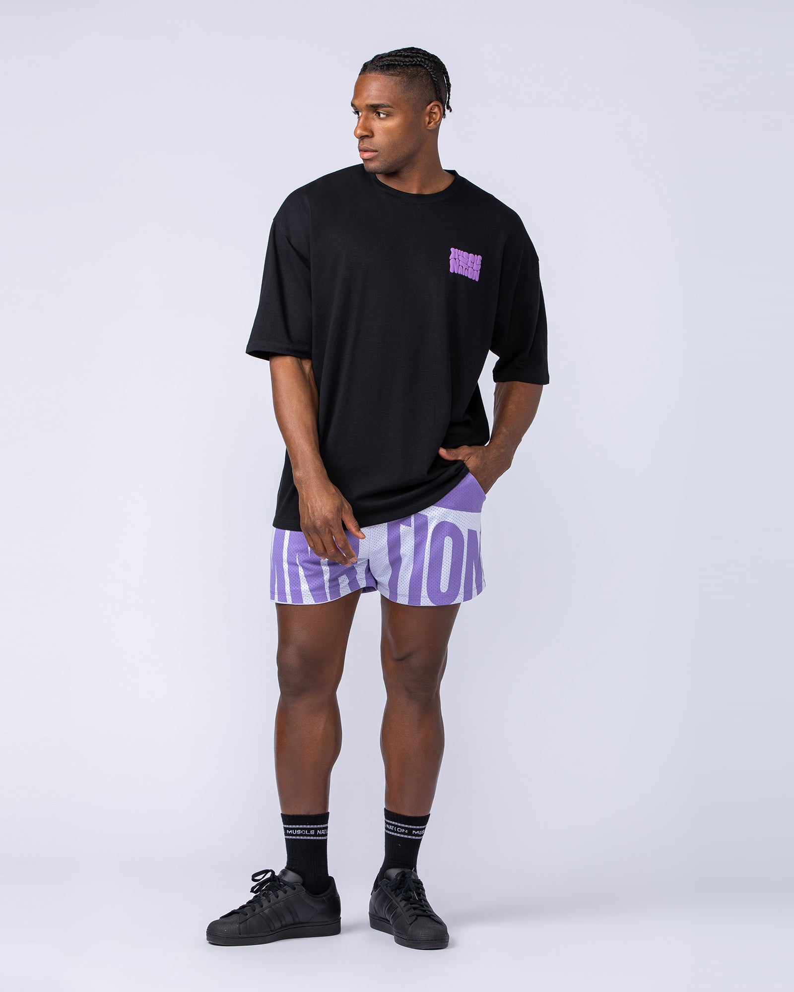MNation Lay Up 3.5" Shorts - Lilac-Shorts-S-112436LILAC-S-MNAPPRL35669-6-Muscle Nation