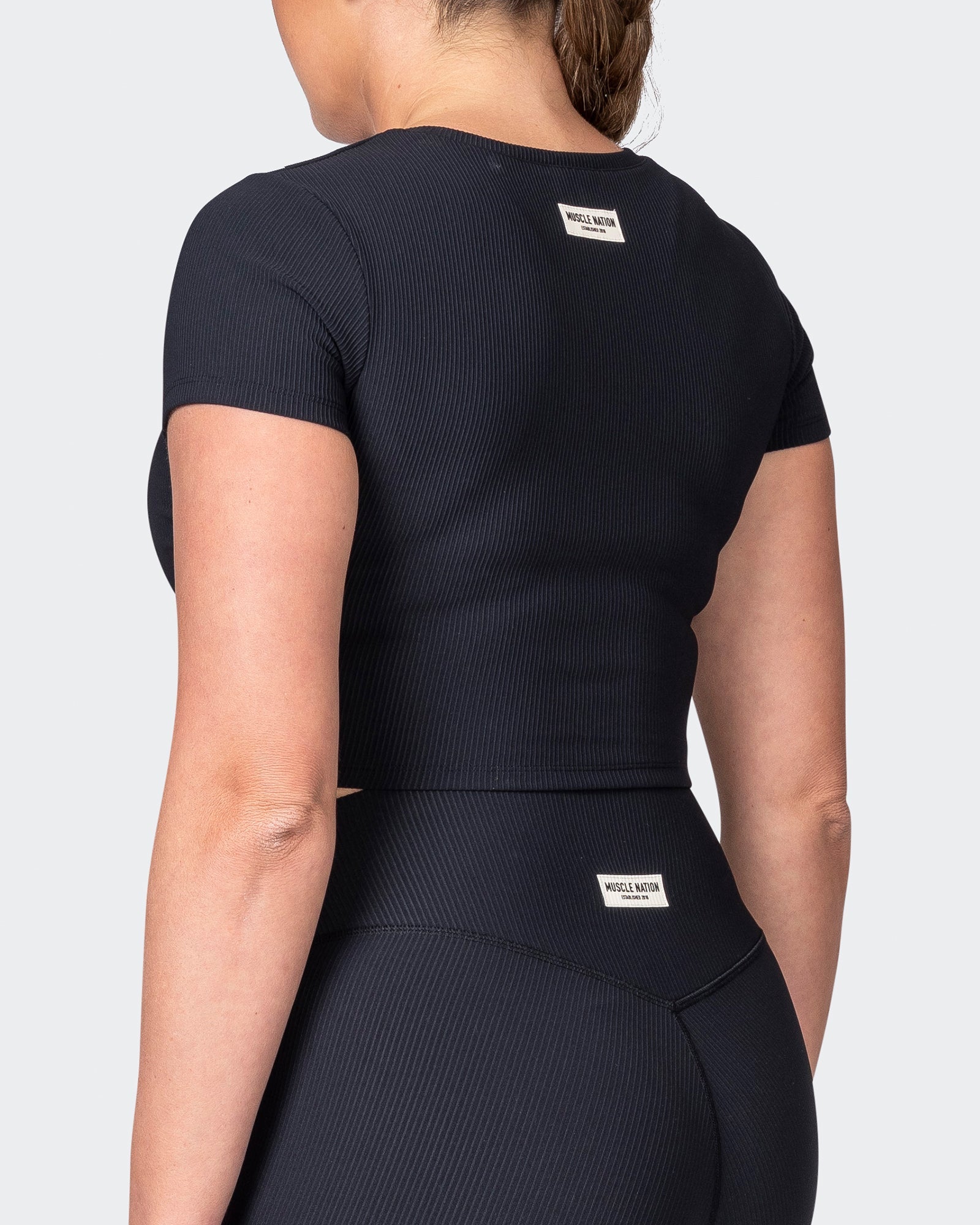 Rival Cropped Rib Top - Black-Tops-XXS-042301BLK-XXS-MNAPPRL23171-5-Muscle Nation