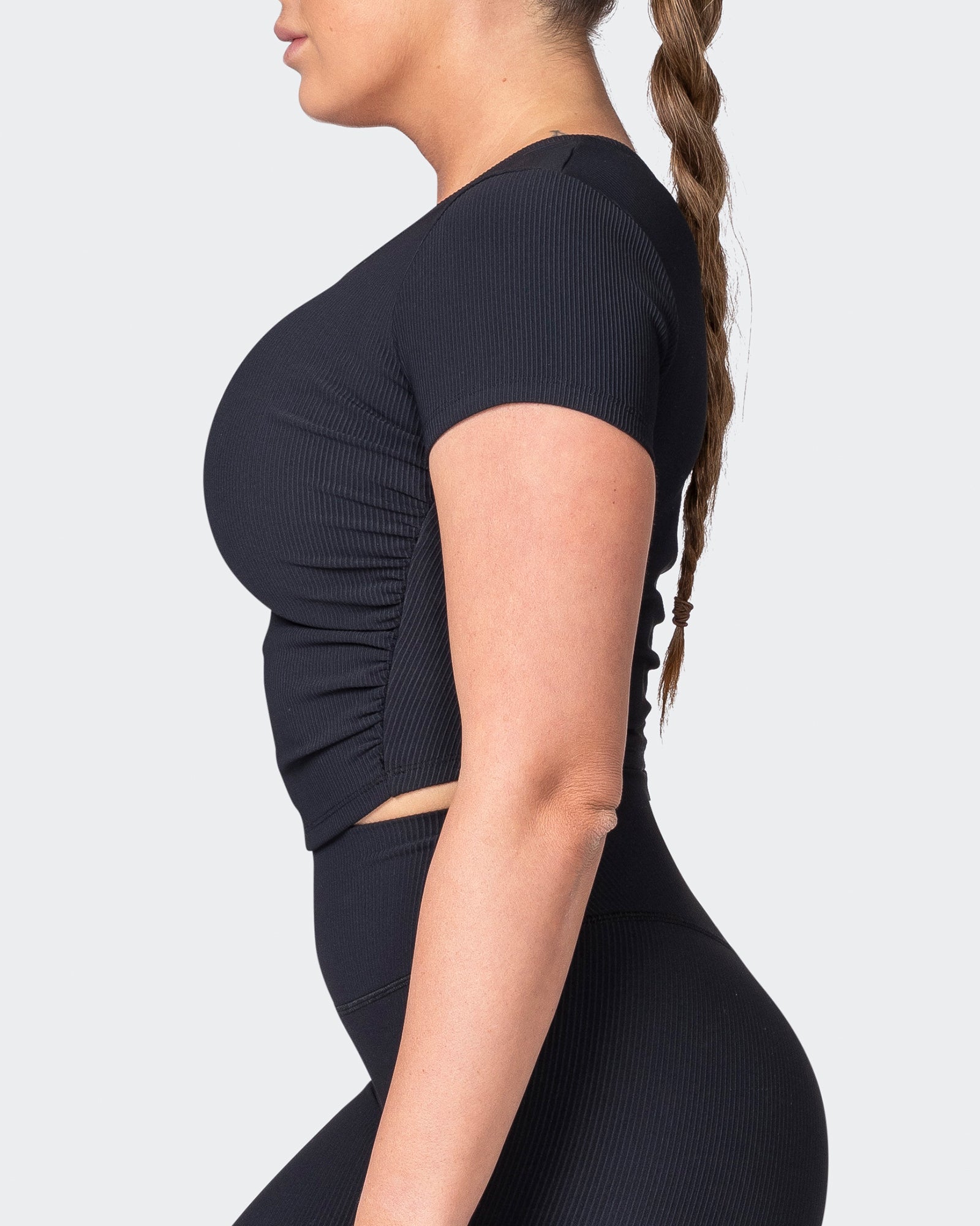 Rival Cropped Rib Top - Black-Tops-XXS-042301BLK-XXS-MNAPPRL23171-4-Muscle Nation
