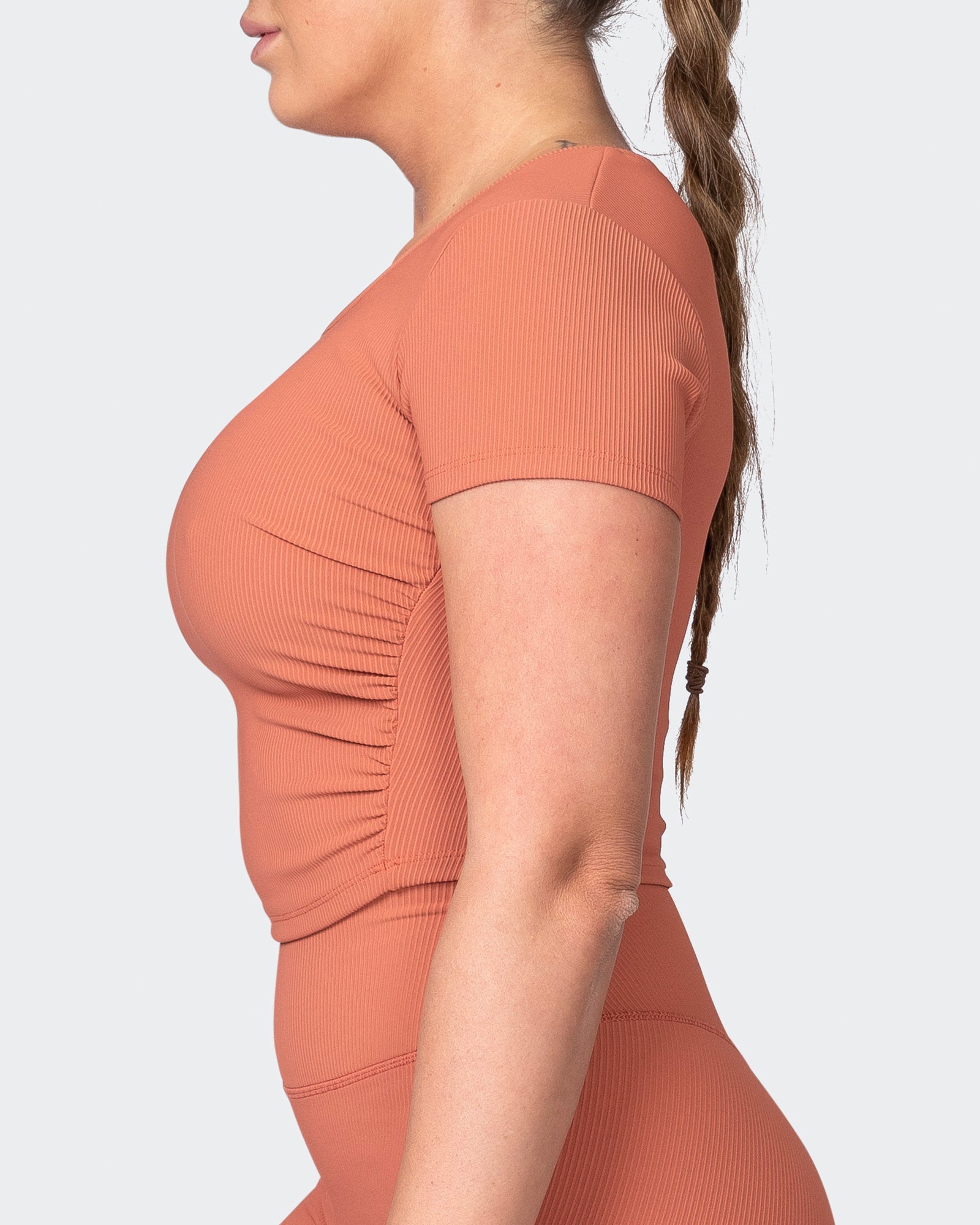 Rival Cropped Rib Top - Burnt Sienna-Tops-XXS-042301BNTSNA-XXS-MNAPPRL23207-4-Muscle Nation