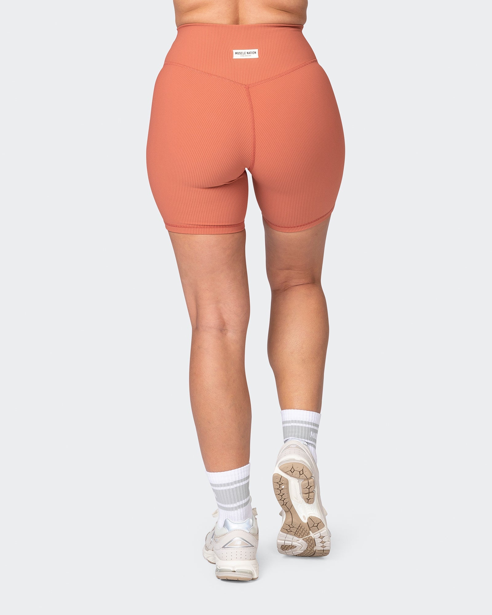 Zero Rise Rib Bike Shorts - Burnt Sienna-Shorts-XXS-042304BNTSNA-XXS-MNAPPRL23357-6-Muscle Nation