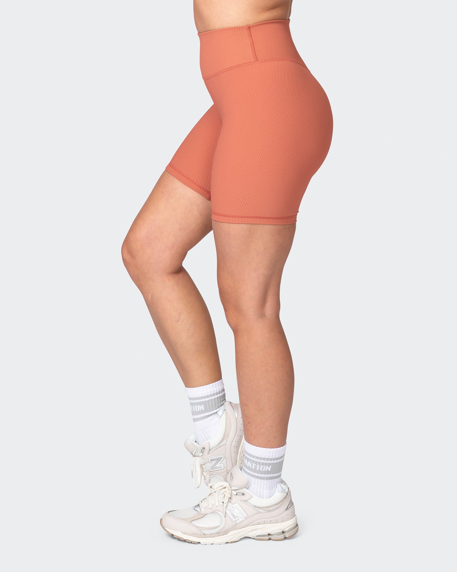 Zero Rise Rib Bike Shorts - Burnt Sienna-Shorts-XXS-042304BNTSNA-XXS-MNAPPRL23357-4-Muscle Nation