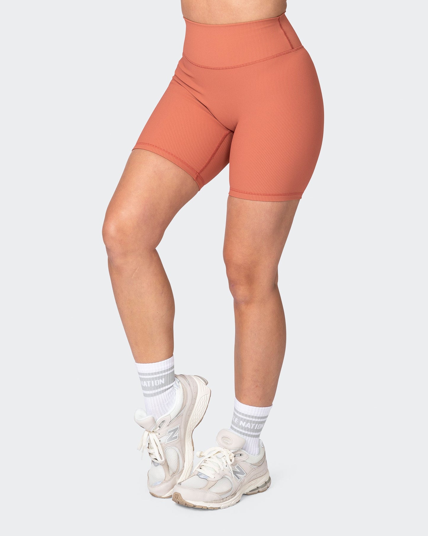 Zero Rise Rib Bike Shorts - Burnt Sienna-Shorts-XXS-042304BNTSNA-XXS-MNAPPRL23357-3-Muscle Nation