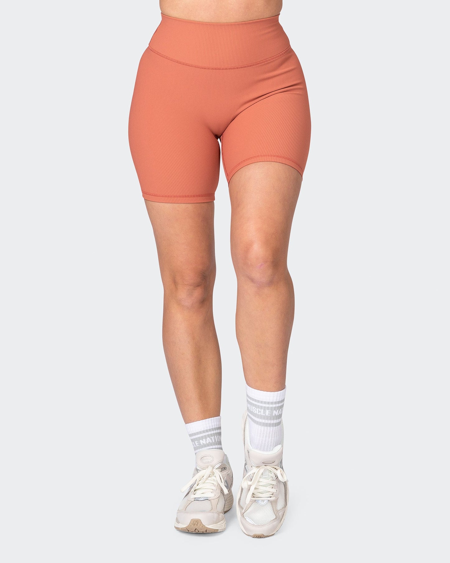 Zero Rise Rib Bike Shorts - Burnt Sienna-Shorts-XXS-042304BNTSNA-XXS-MNAPPRL23357-2-Muscle Nation