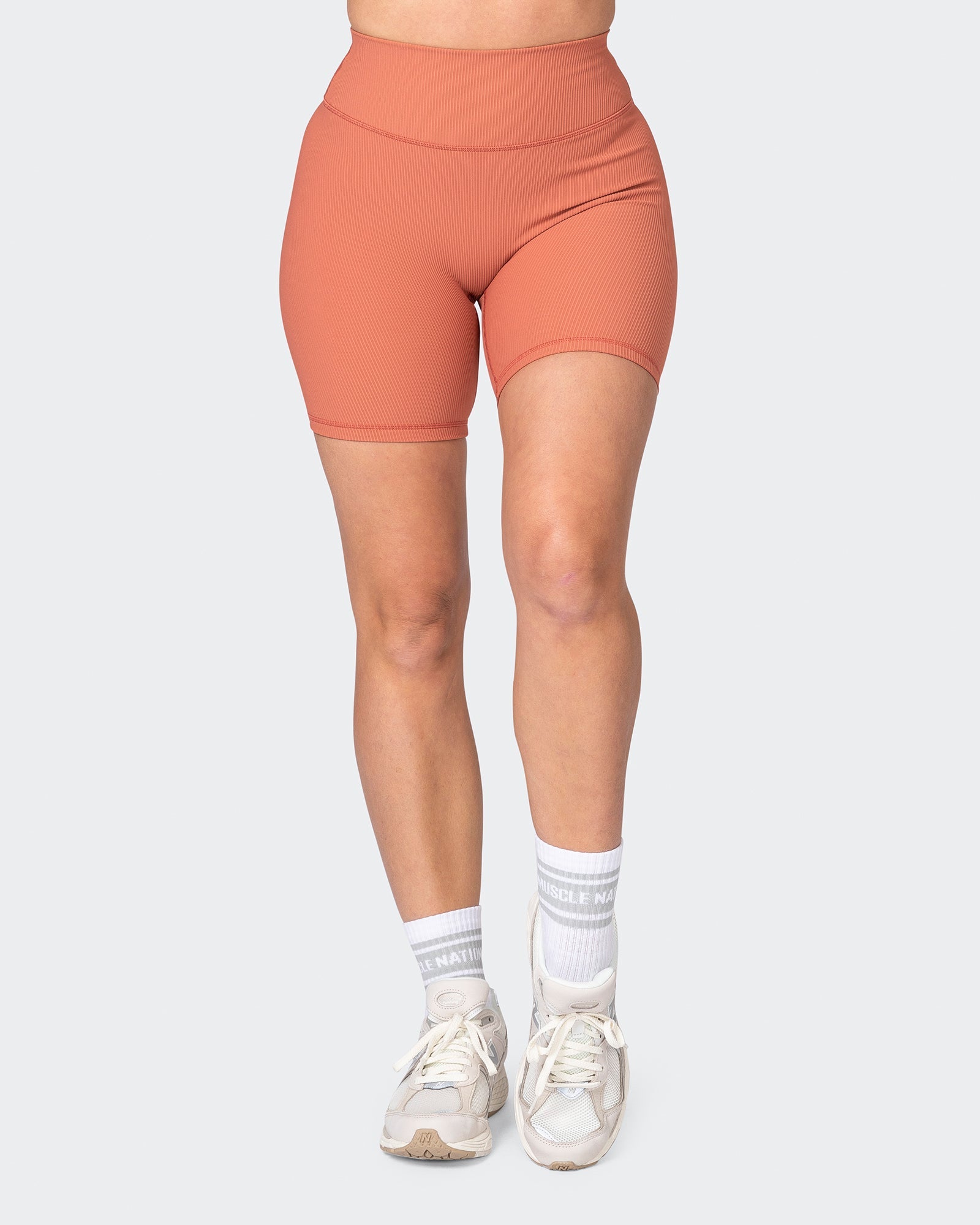 Zero Rise Rib Bike Shorts - Burnt Sienna-Shorts-XXS-042304BNTSNA-XXS-MNAPPRL23357-2-Muscle Nation