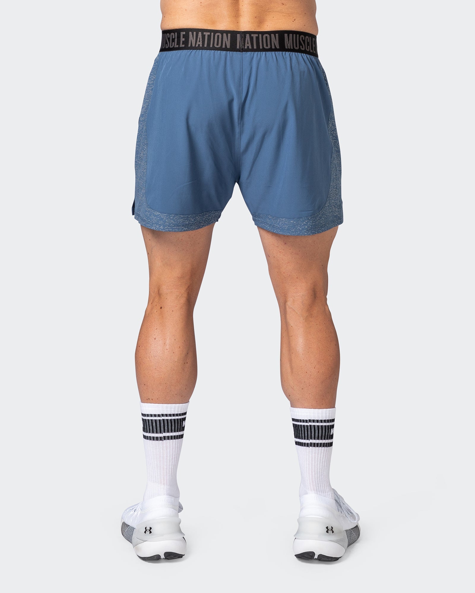 Reflective Training Shorts - Denim Blue-Shorts-S-082226DMNBLU-S-MNAPPRL17971-6-Muscle Nation