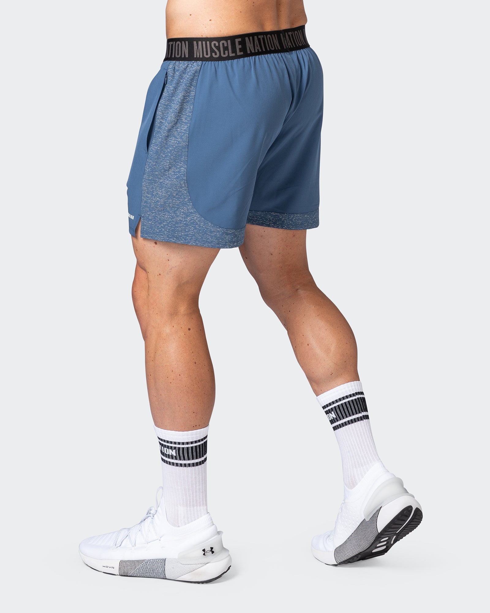 Reflective Training Shorts - Denim Blue-Shorts-S-082226DMNBLU-S-MNAPPRL17971-5-Muscle Nation