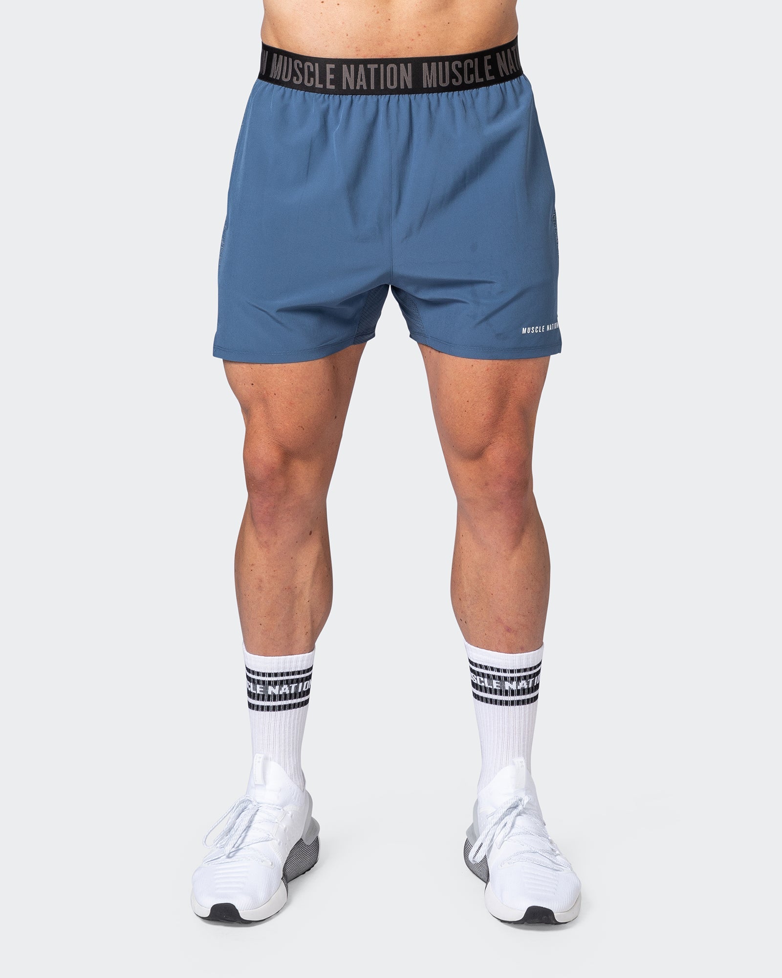 Reflective Training Shorts - Denim Blue-Shorts-S-082226DMNBLU-S-MNAPPRL17971-2-Muscle Nation