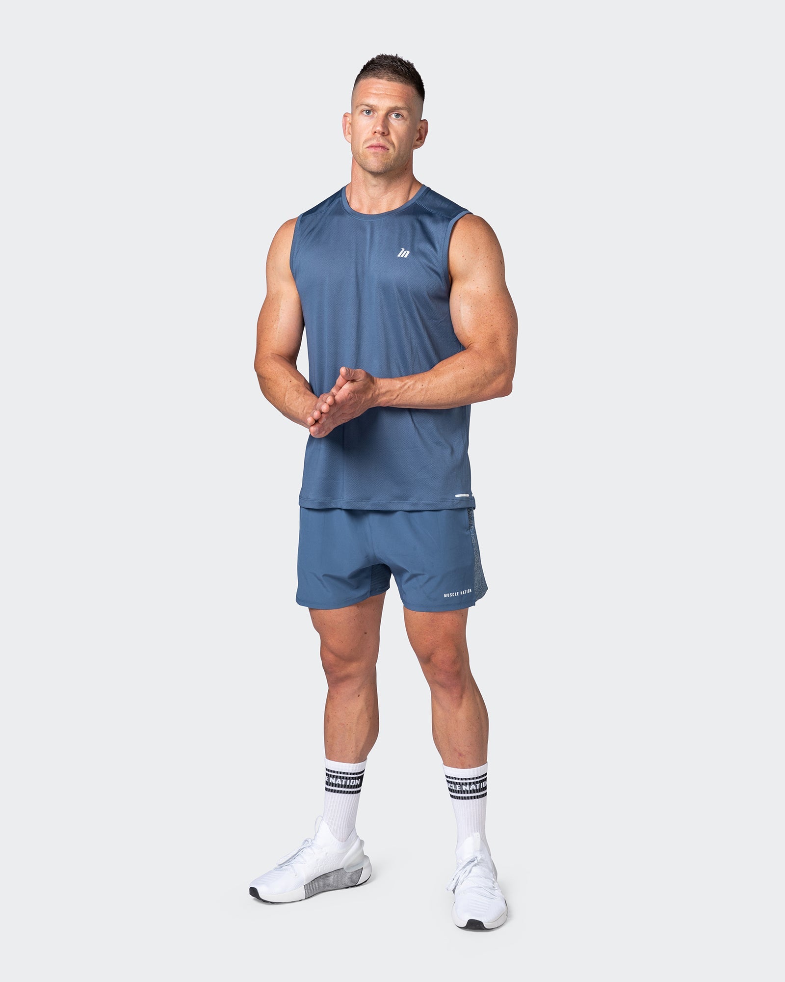 Reflective Training Shorts - Denim Blue-Shorts-S-082226DMNBLU-S-MNAPPRL17971-7-Muscle Nation
