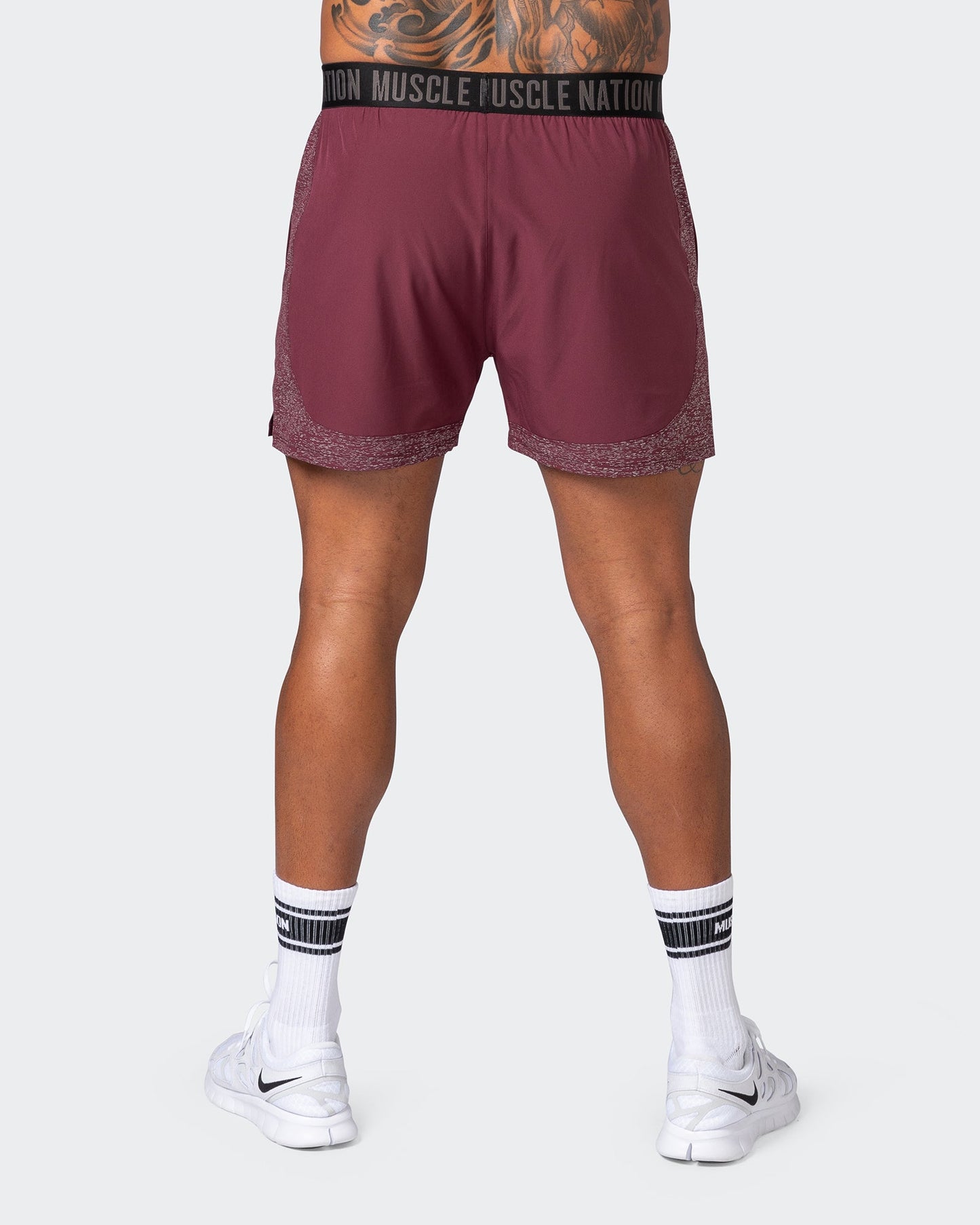 Reflective Training Shorts - Wine-Shorts-S-082226WINE-S-MNAPPRL17977-6-Muscle Nation