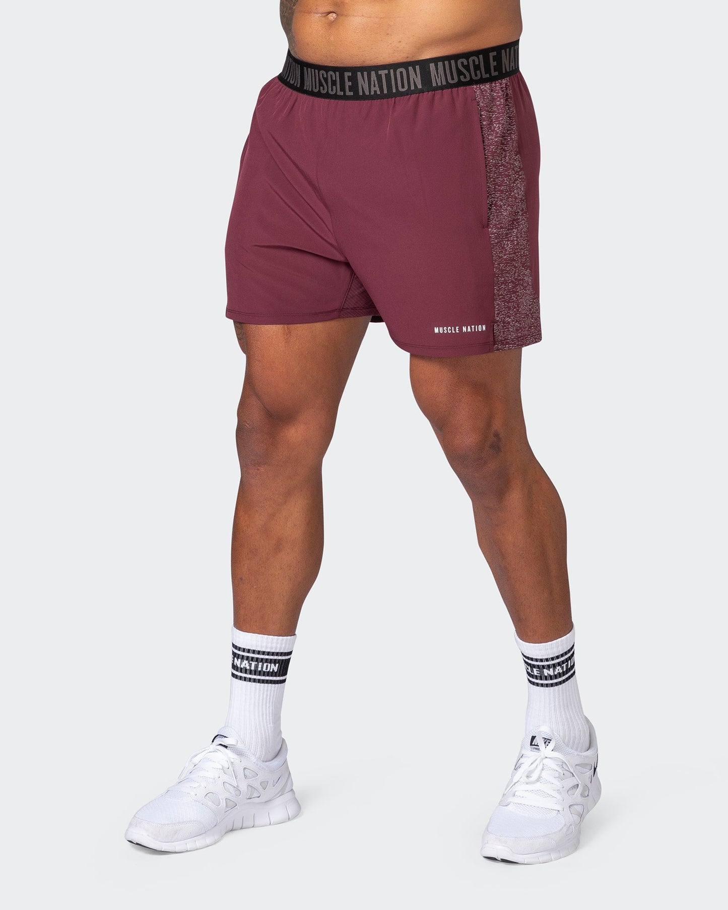 Reflective Training Shorts - Wine-Shorts-S-082226WINE-S-MNAPPRL17977-3-Muscle Nation