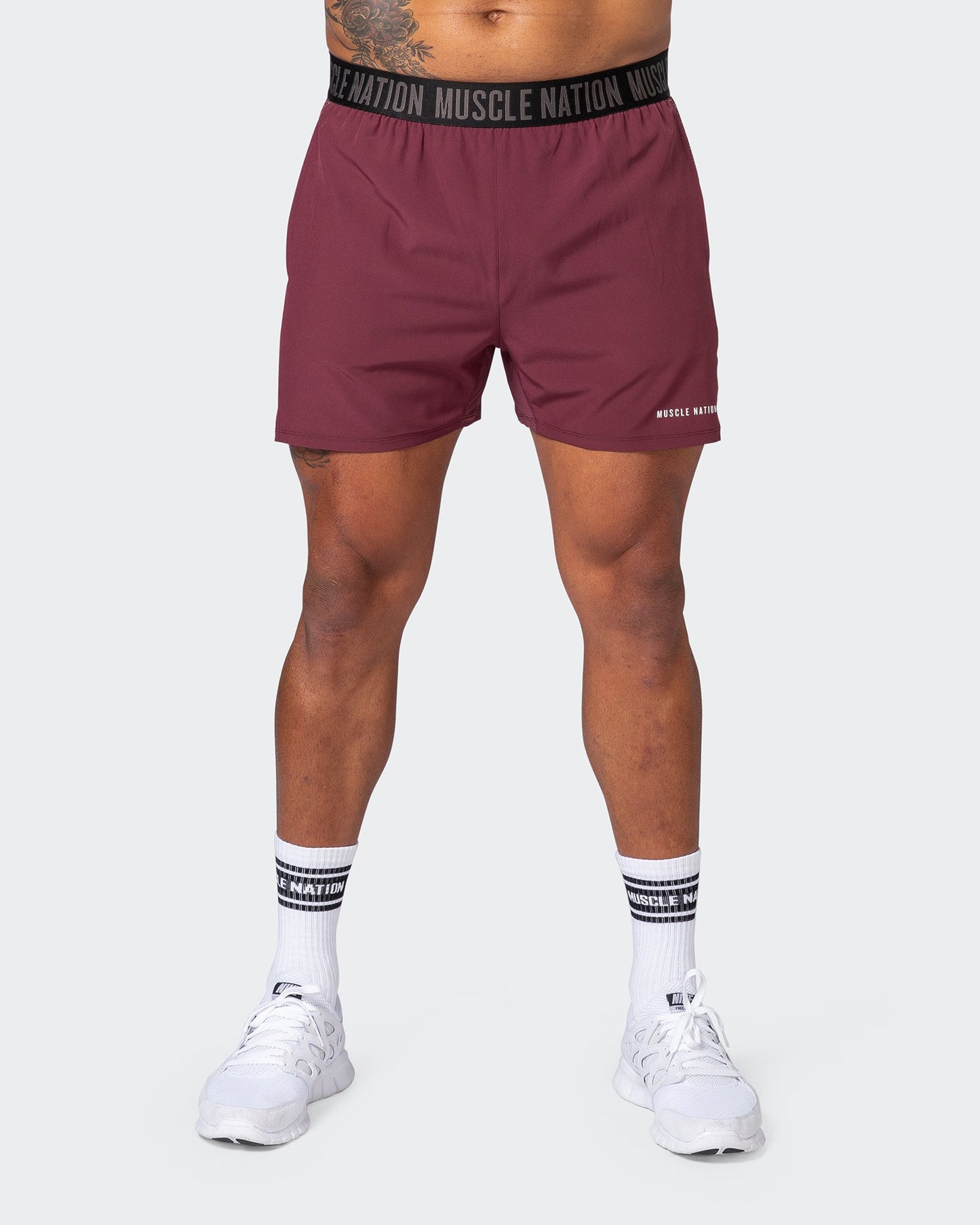 Reflective Training Shorts - Wine-Shorts-S-082226WINE-S-MNAPPRL17977-2-Muscle Nation
