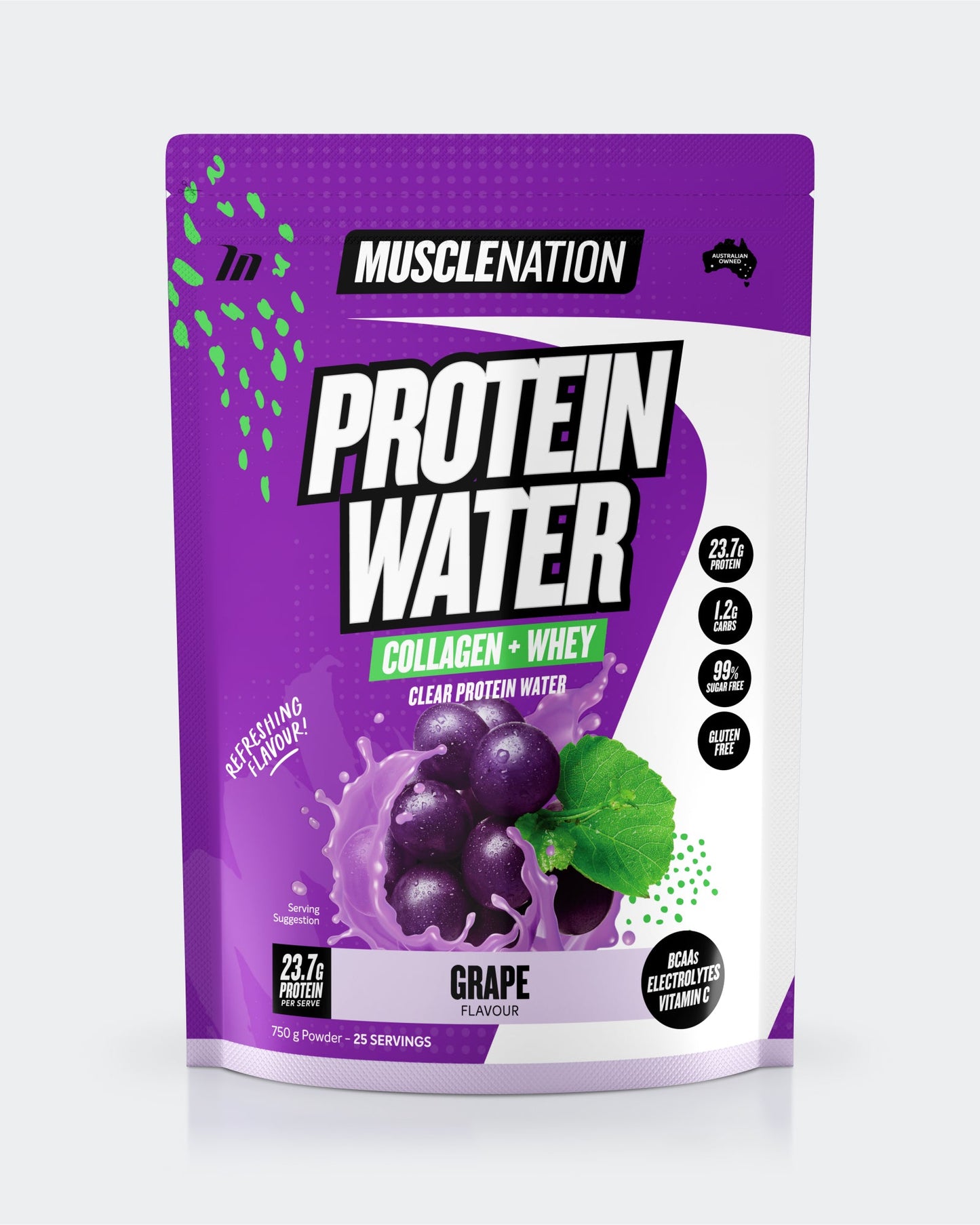 PROTEIN WATER - Grape - 25 serves 750g-Protein Waters-MNSUPPS0323-9359054001190-1-Muscle Nation