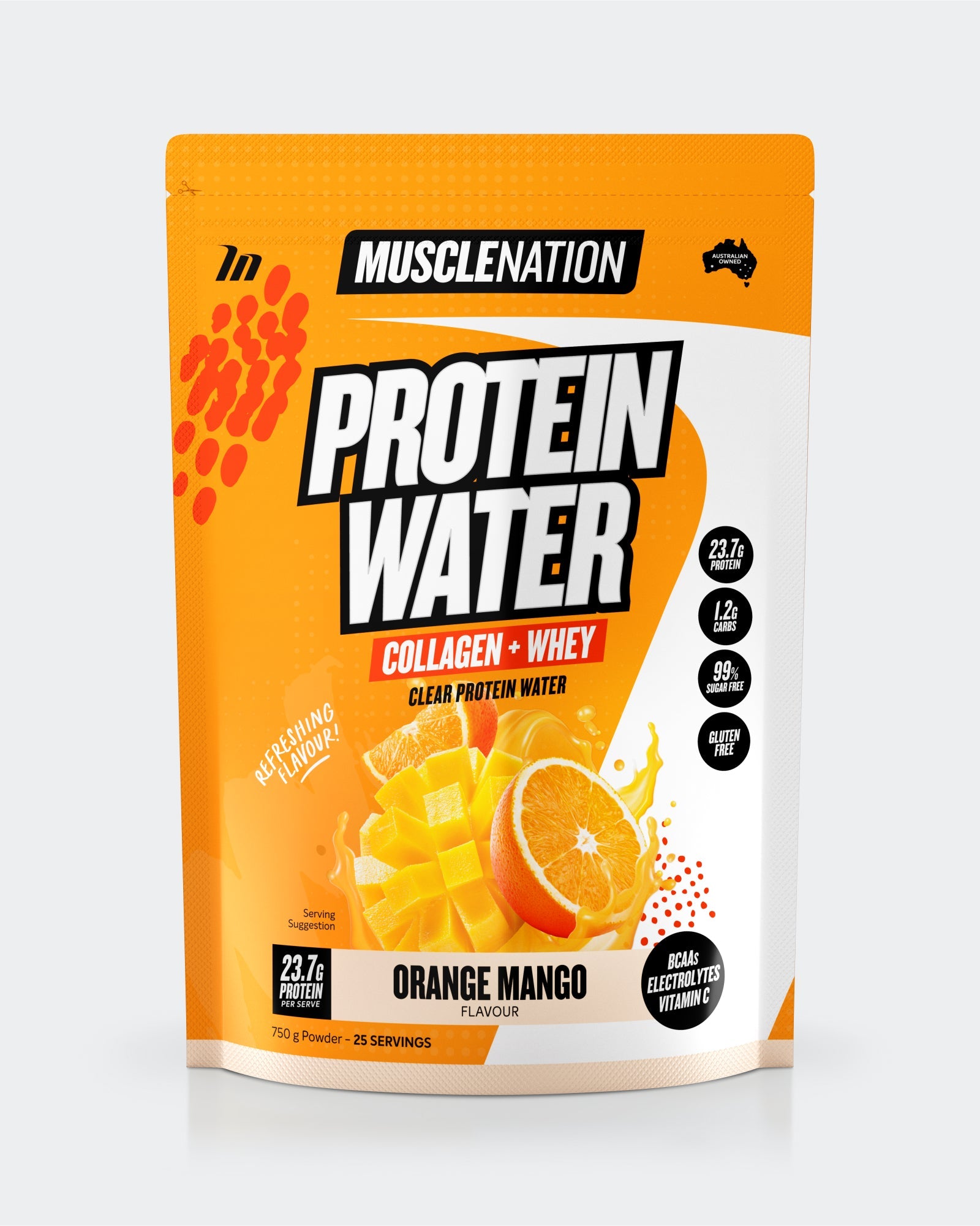 PROTEIN WATER - Orange Mango - 25 serves 750g-Protein Waters-MNSUPPS0332-9359054001305-1-Muscle Nation
