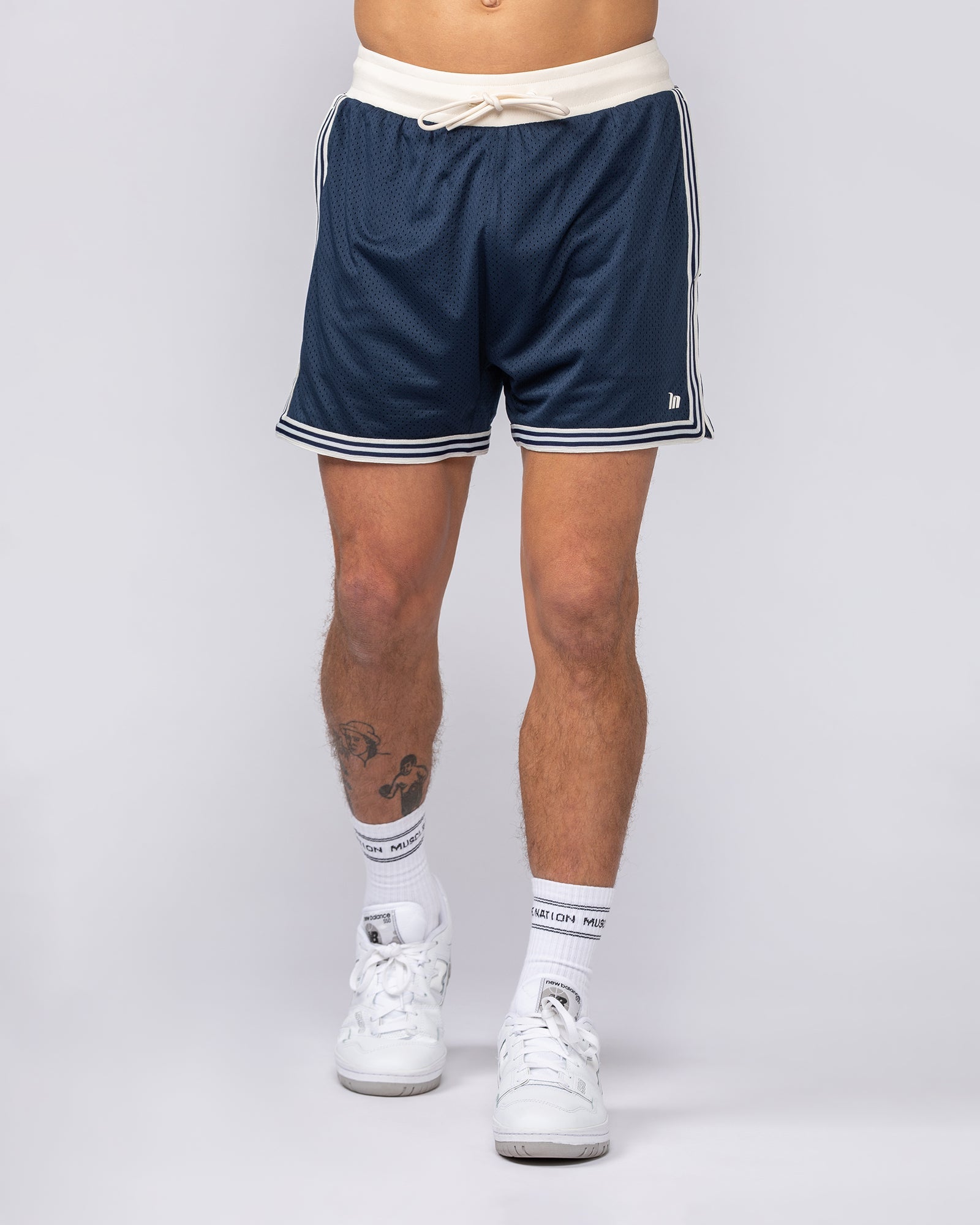 Retro Mesh Training 4" Shorts - Navy-Shorts-S-082527NAVY-S-MNAPPRL43935-2-Muscle Nation