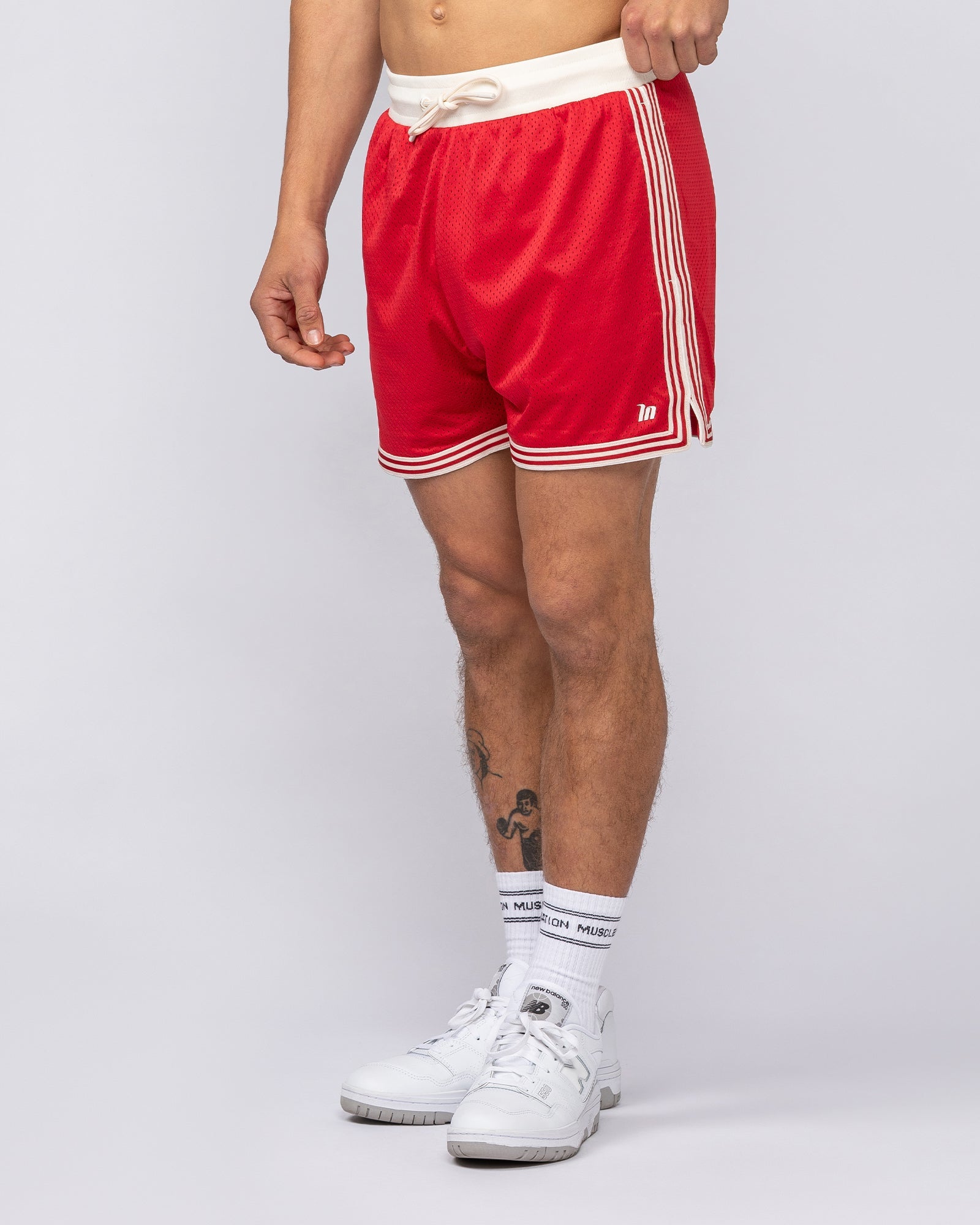 Retro Mesh Training 4" Shorts - Urban Red-Shorts-S-082527URBRD-S-MNAPPRL43921-2-Muscle Nation
